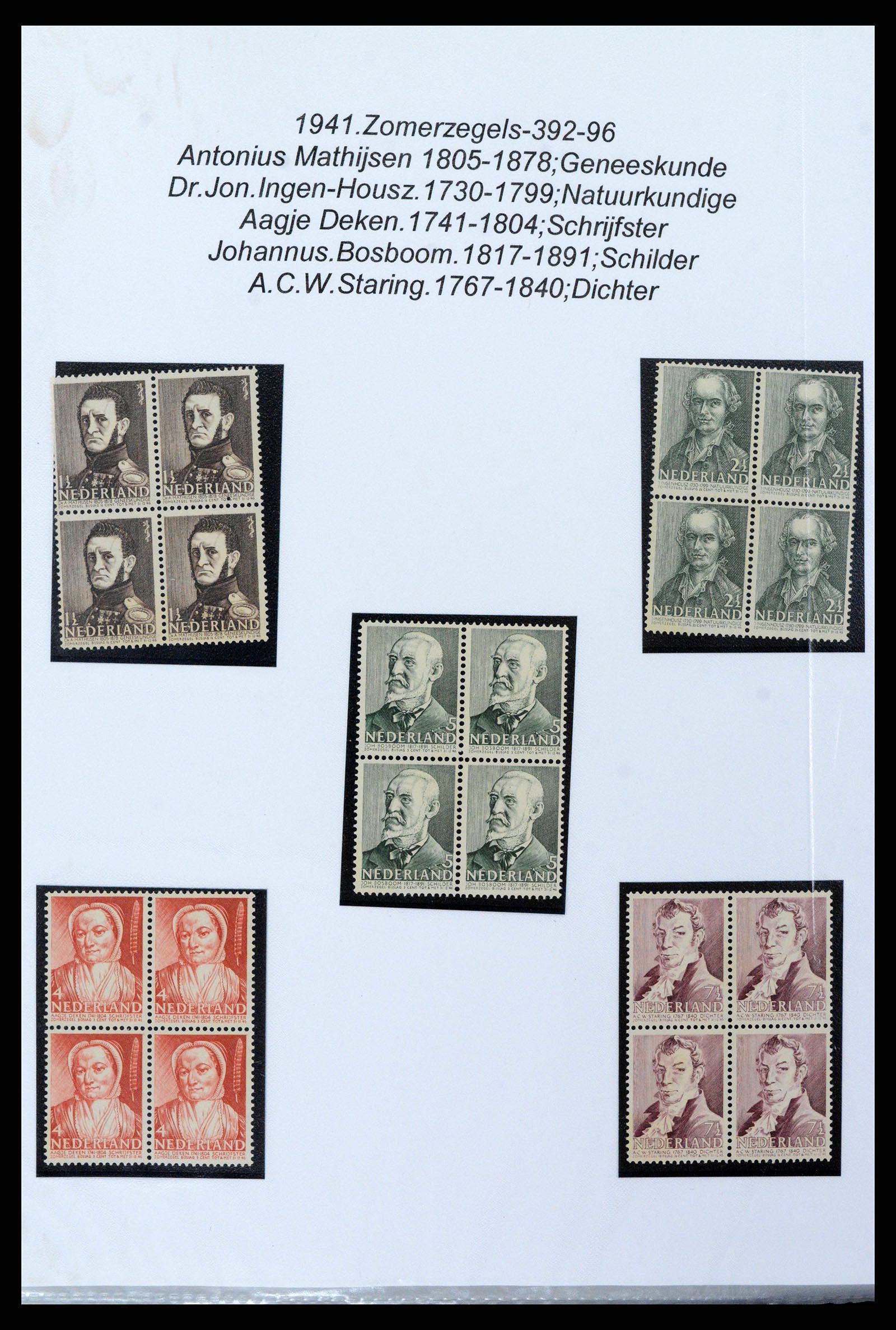 38454 0007 - Stamp collection 38454 Netherlands blocks of 4 1899-2001.