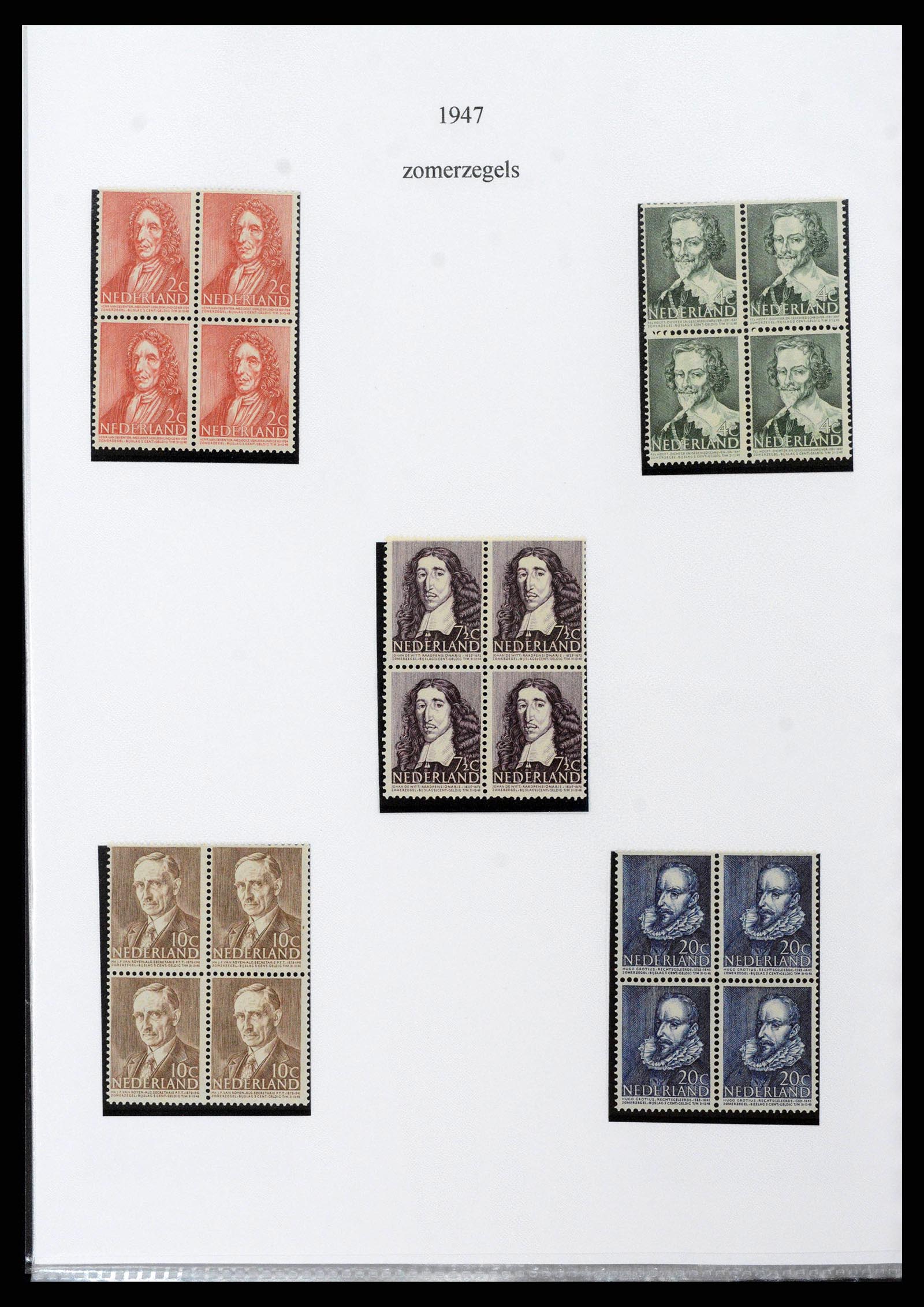 38454 0016 - Stamp collection 38454 Netherlands blocks of 4 1899-2001.