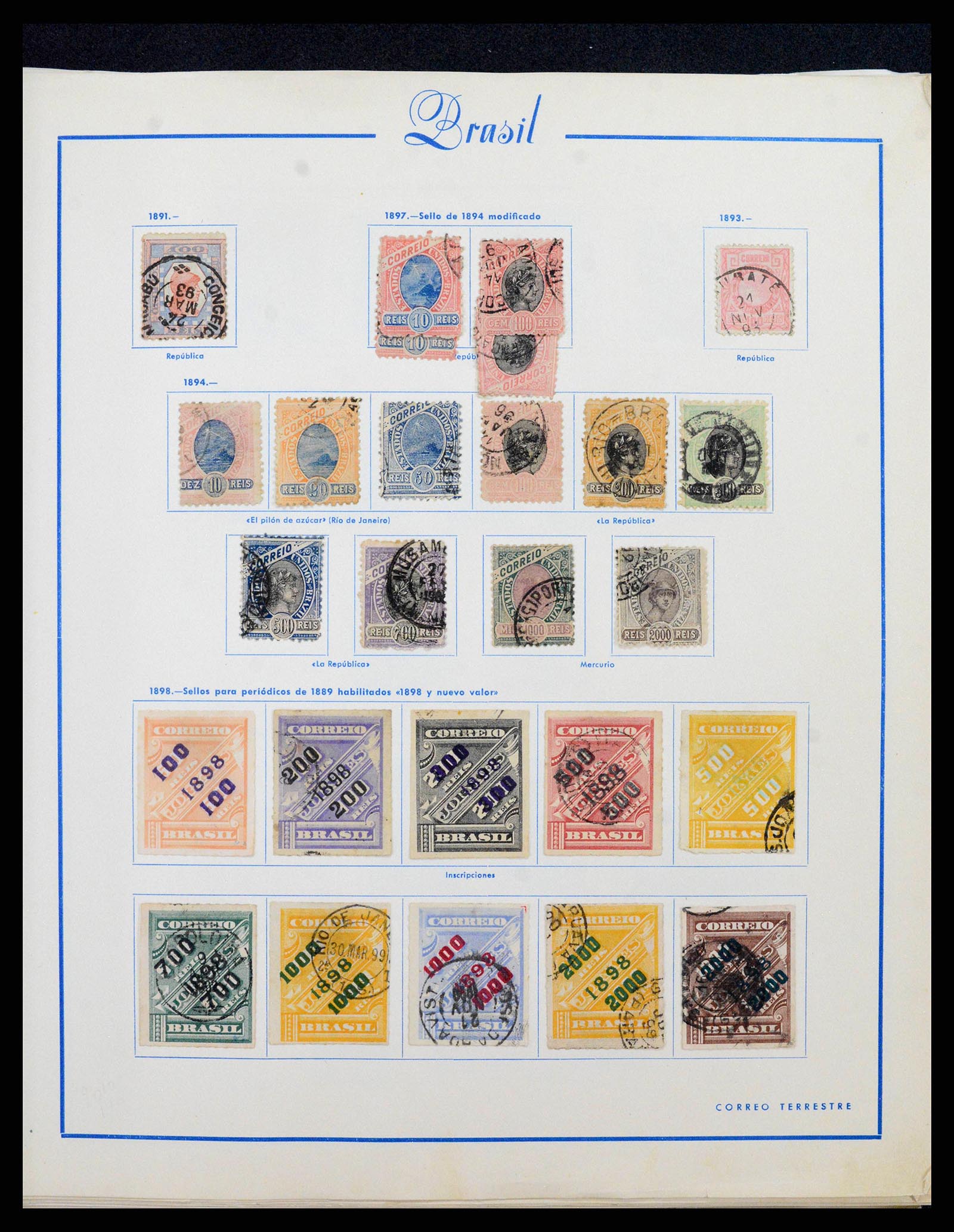 38455 0007 - Postzegelverzameling 38455 Brazilië 1843-1990.
