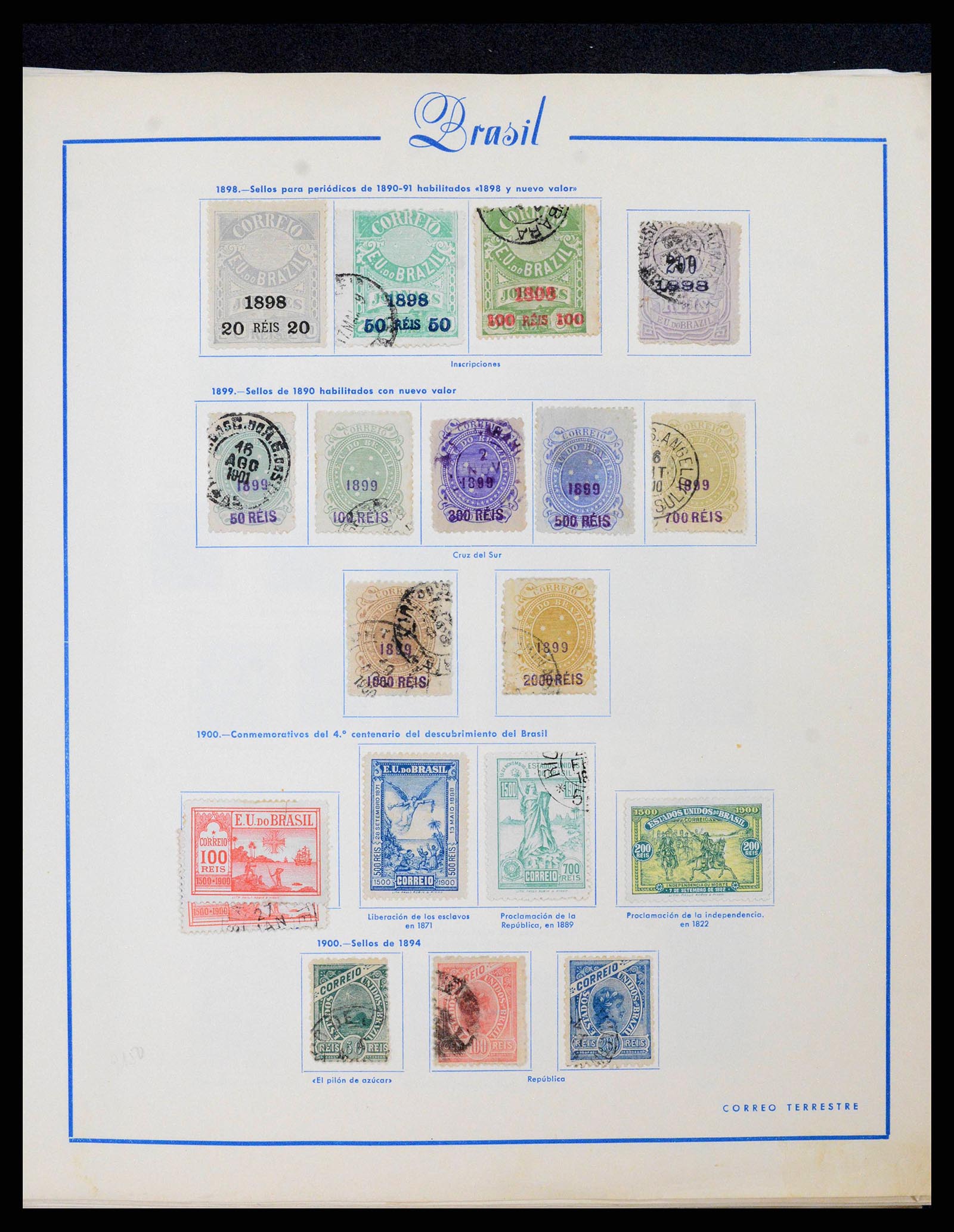 38455 0008 - Postzegelverzameling 38455 Brazilië 1843-1990.