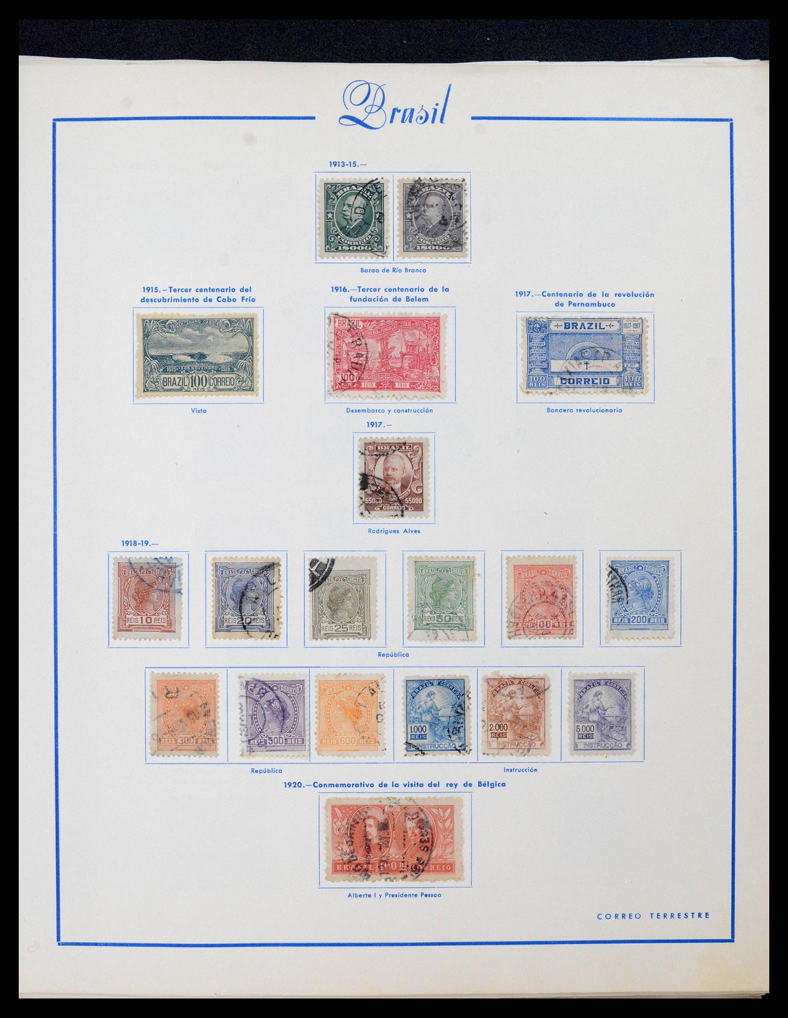 38455 0010 - Postzegelverzameling 38455 Brazilië 1843-1990.