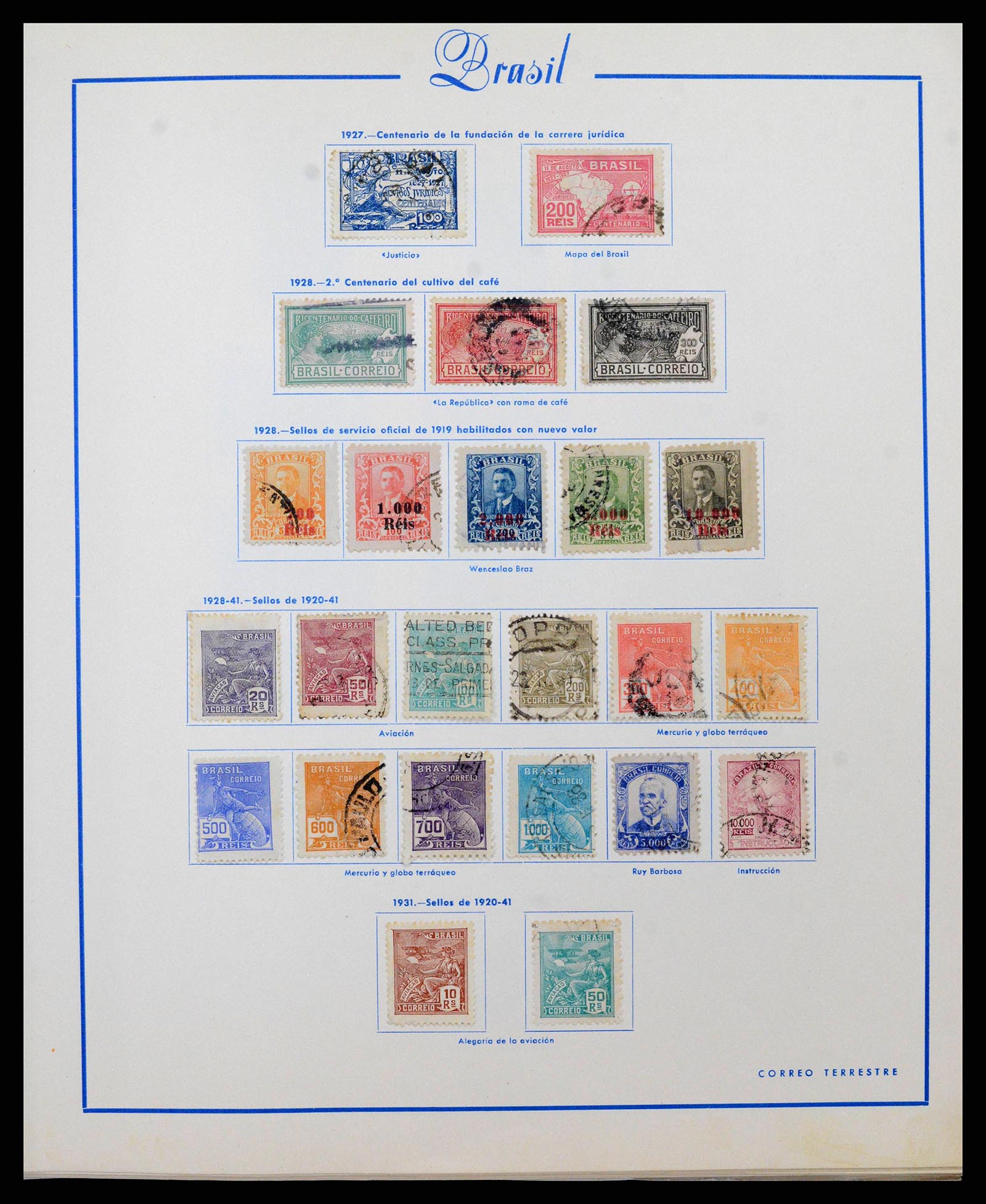 38455 0012 - Postzegelverzameling 38455 Brazilië 1843-1990.