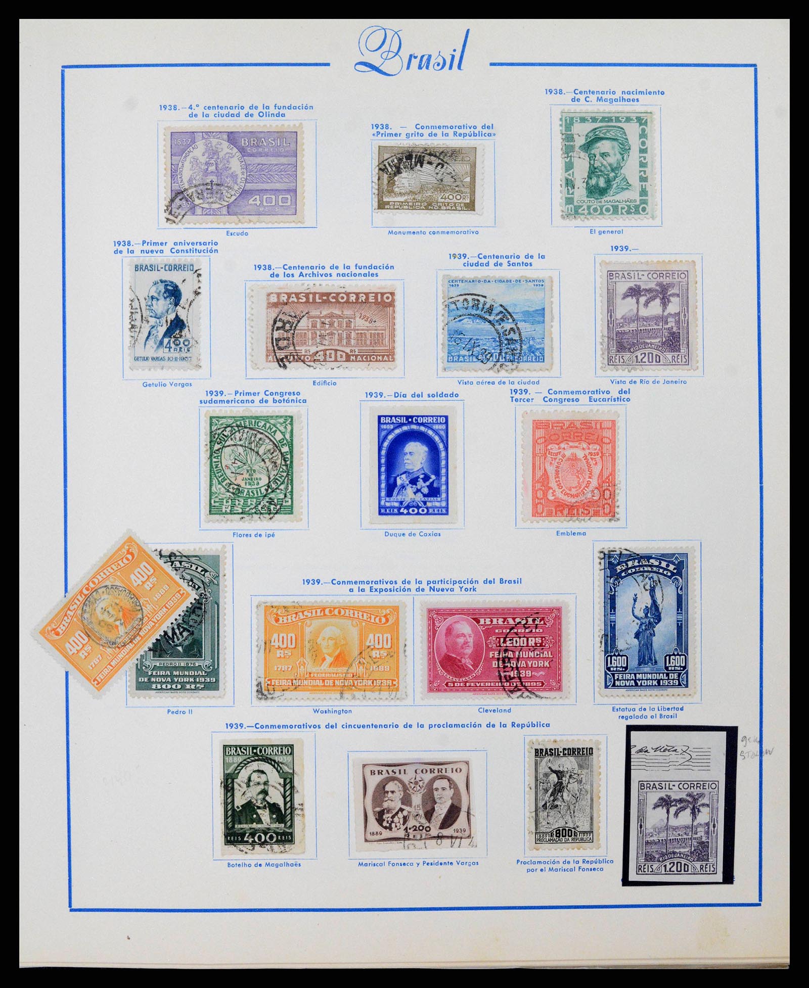 38455 0019 - Postzegelverzameling 38455 Brazilië 1843-1990.
