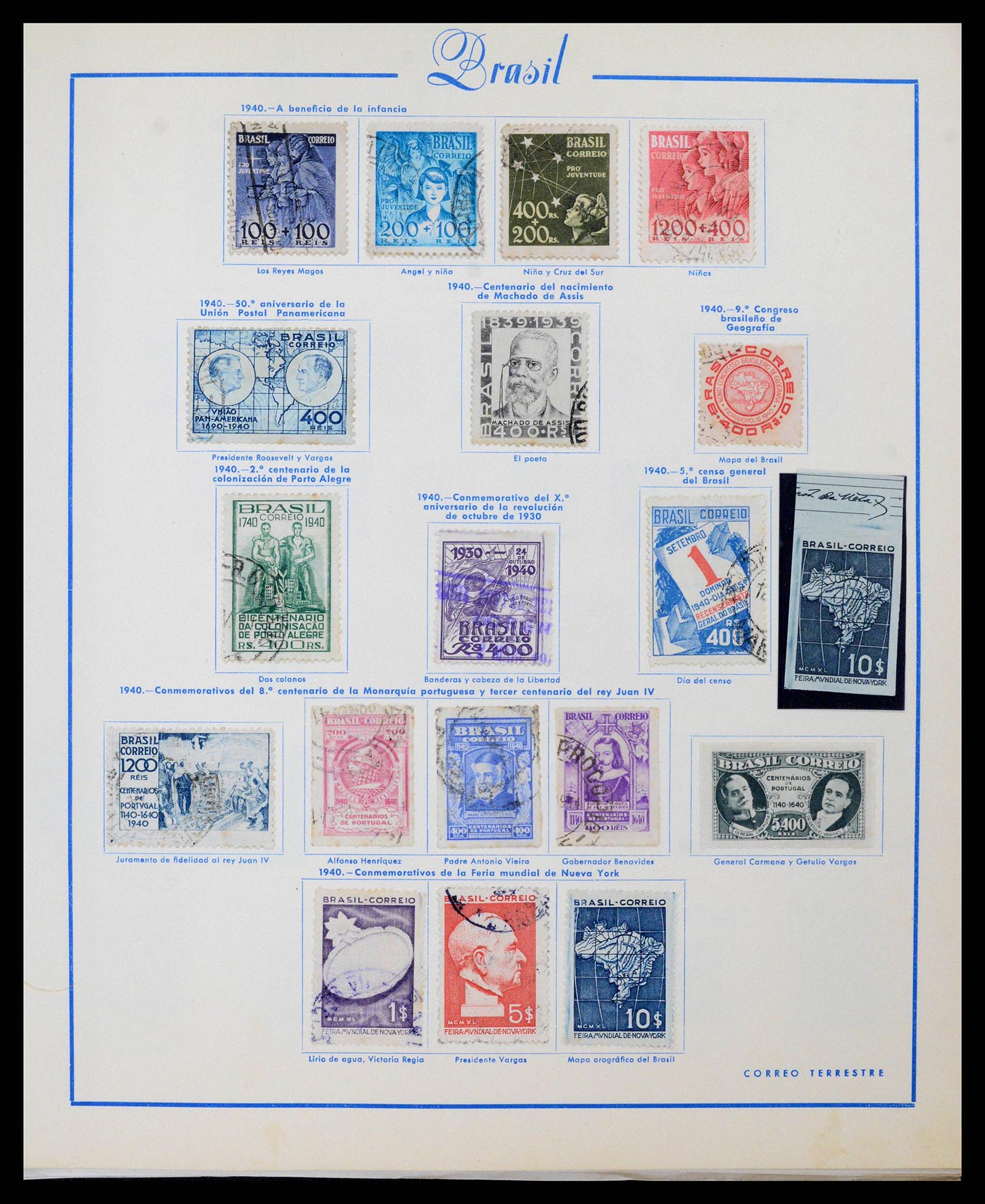 38455 0020 - Postzegelverzameling 38455 Brazilië 1843-1990.