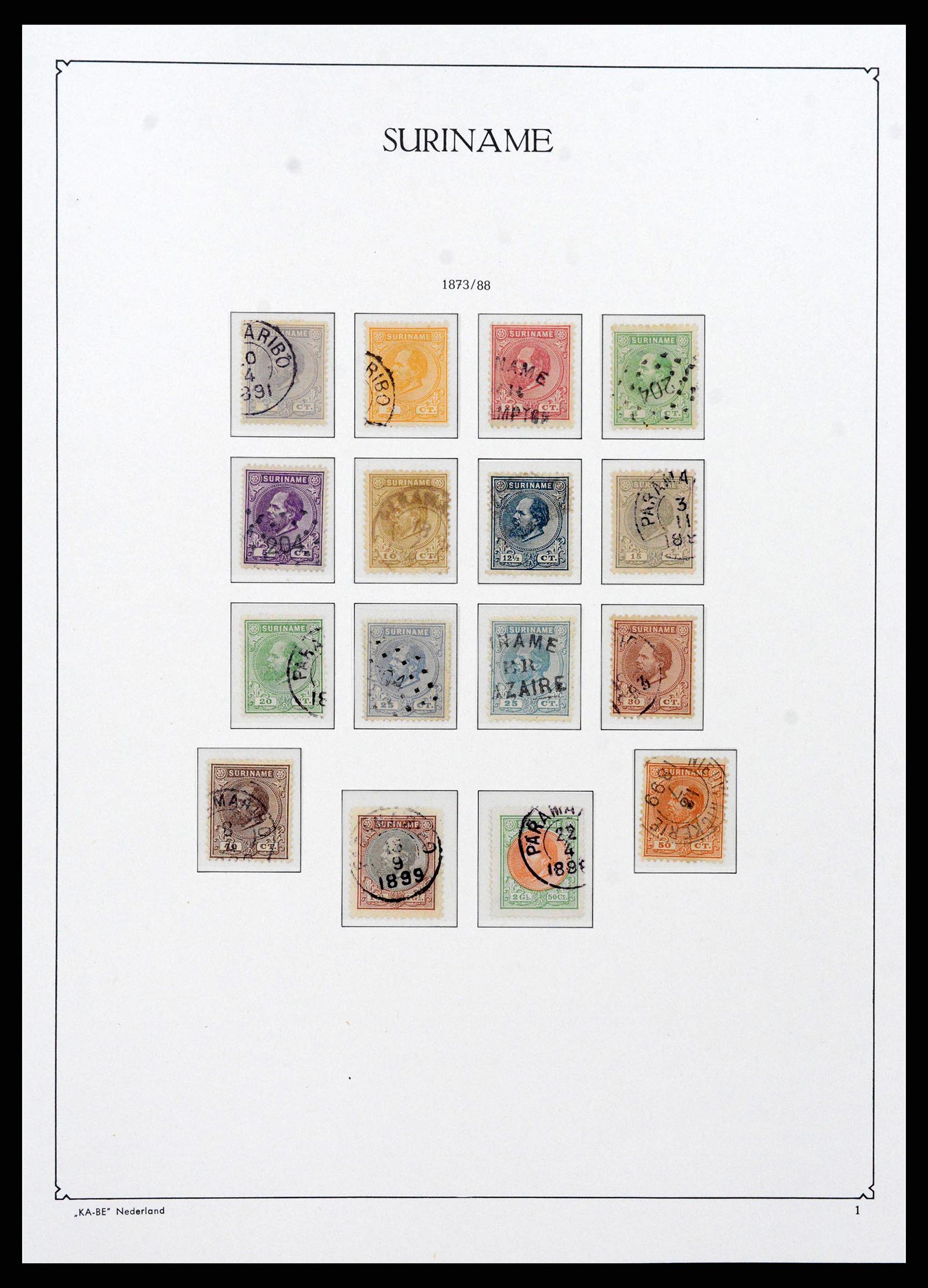 38465 0001 - Postzegelverzameling 38465 Suriname 1873-1975.