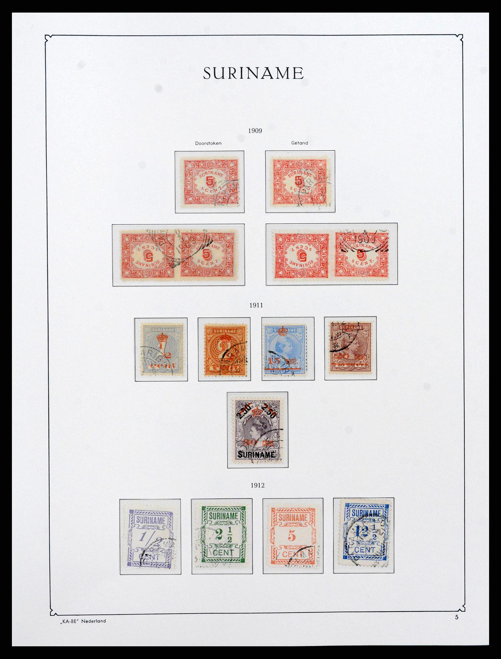 38465 0005 - Postzegelverzameling 38465 Suriname 1873-1975.