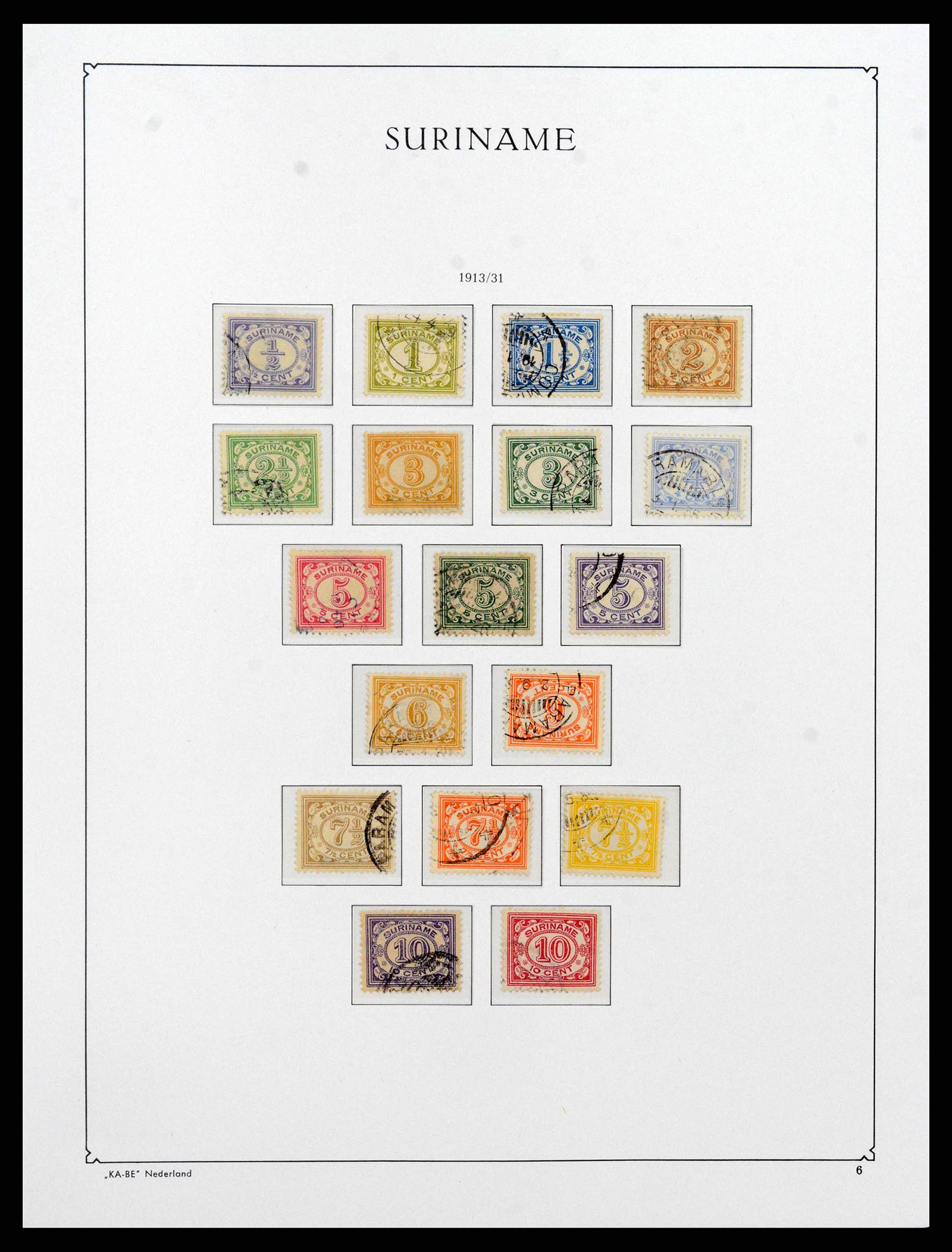 38465 0006 - Postzegelverzameling 38465 Suriname 1873-1975.