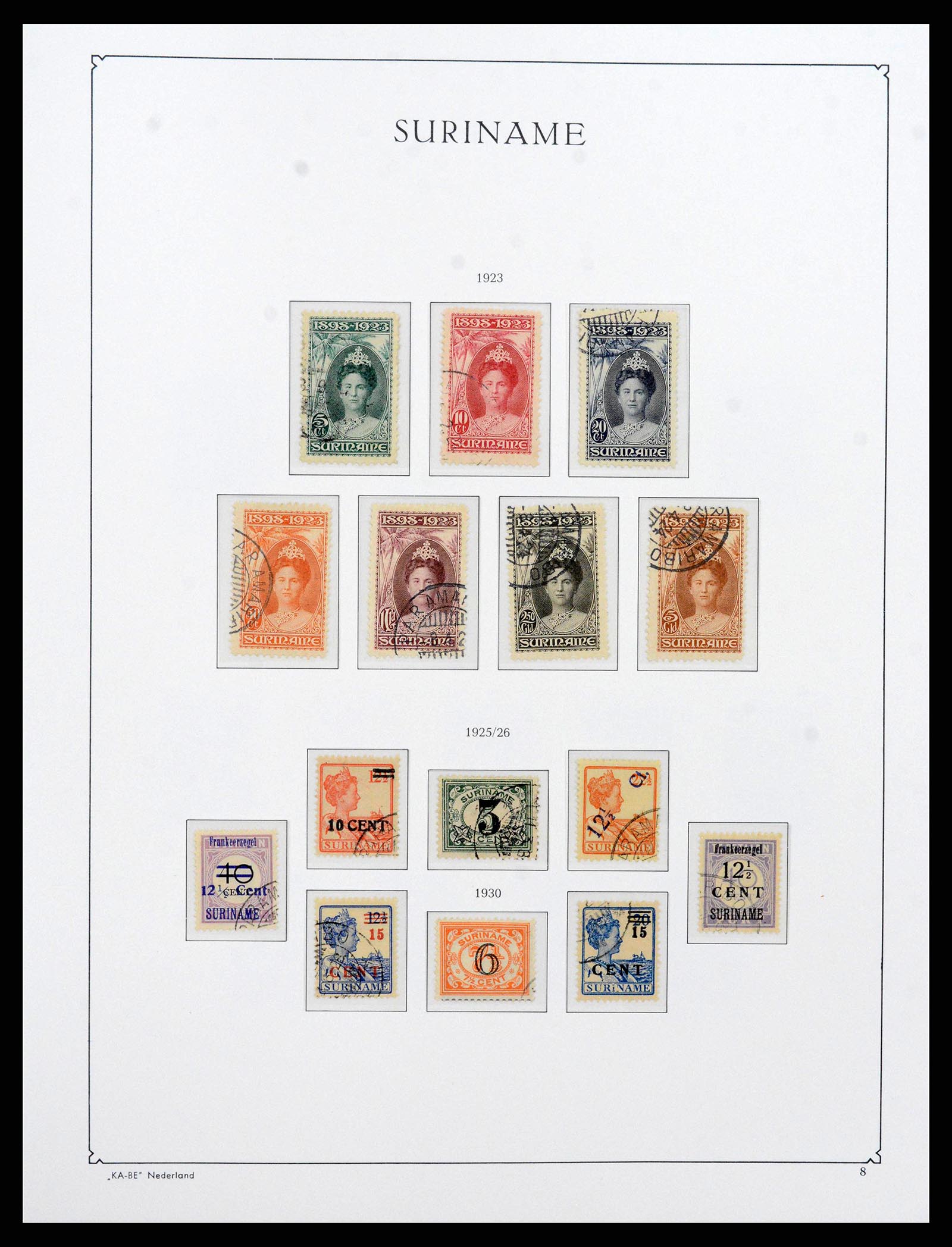 38465 0008 - Postzegelverzameling 38465 Suriname 1873-1975.
