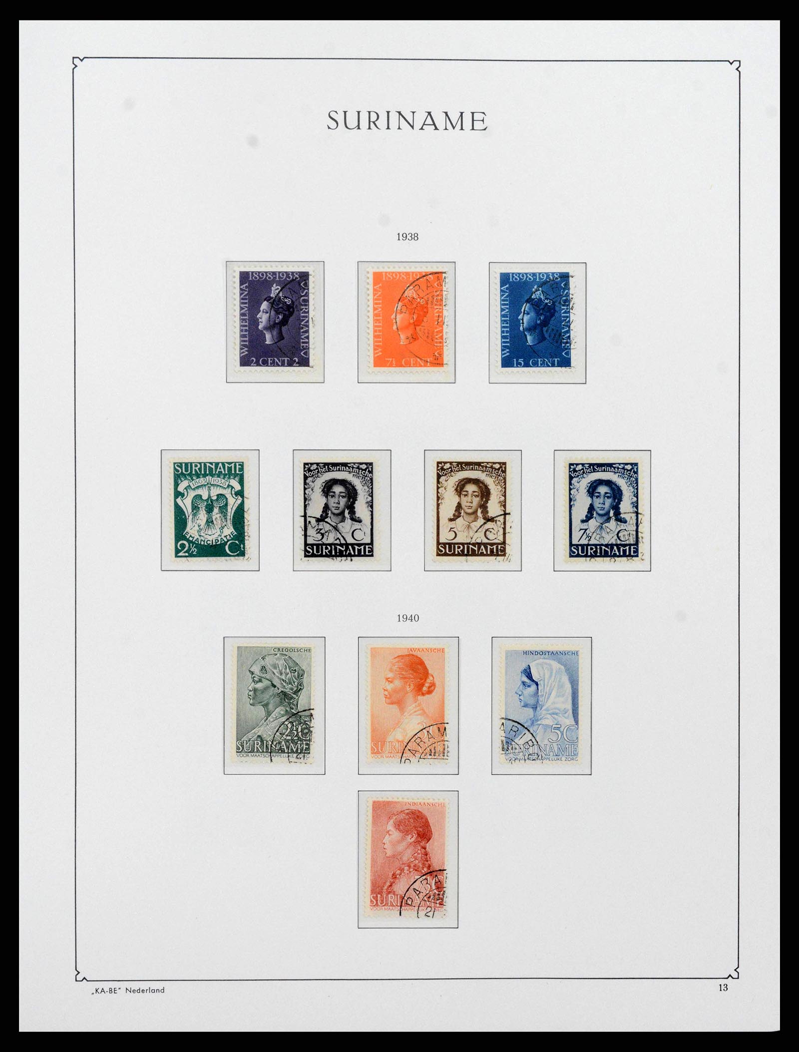38465 0013 - Postzegelverzameling 38465 Suriname 1873-1975.