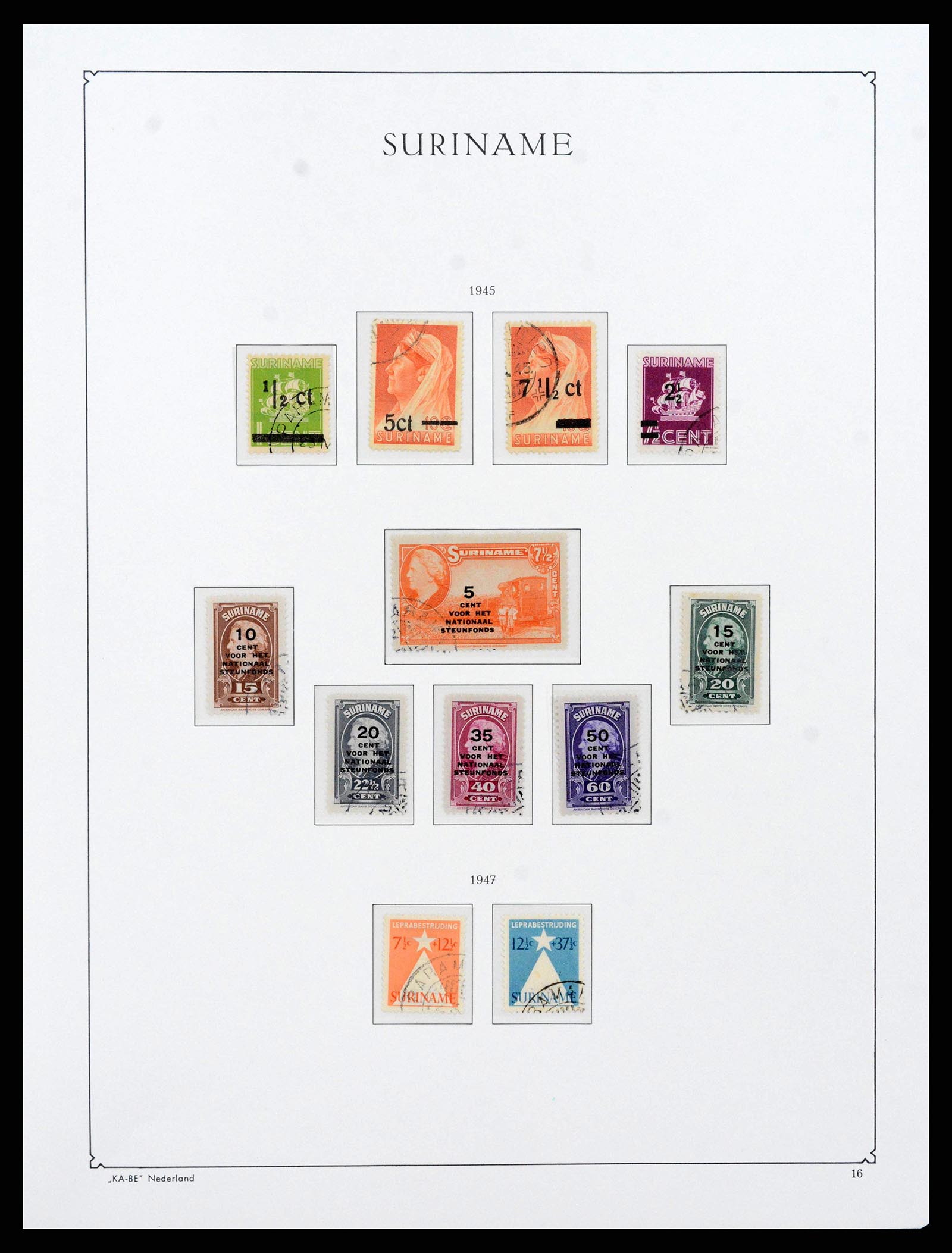 38465 0017 - Postzegelverzameling 38465 Suriname 1873-1975.