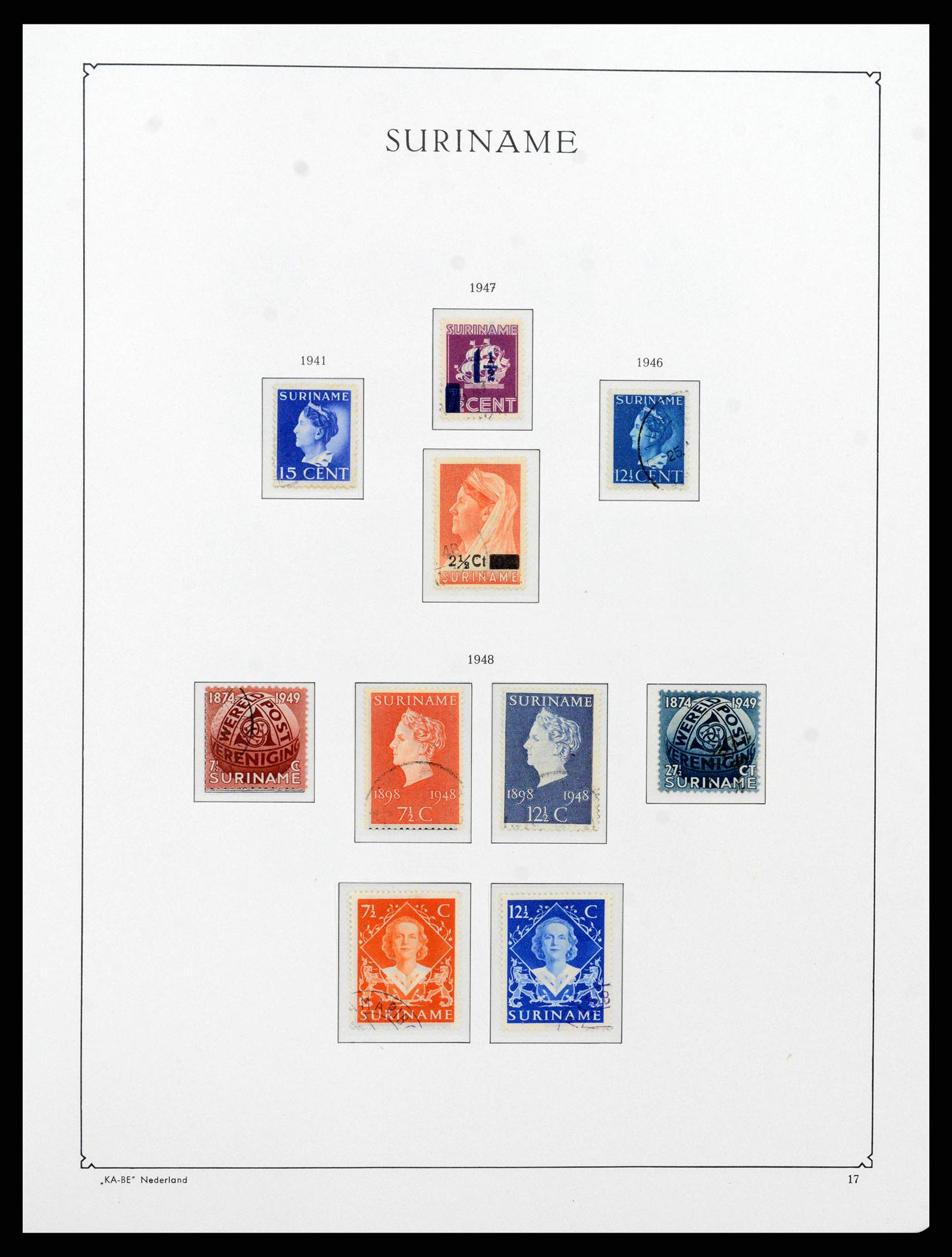 38465 0018 - Postzegelverzameling 38465 Suriname 1873-1975.