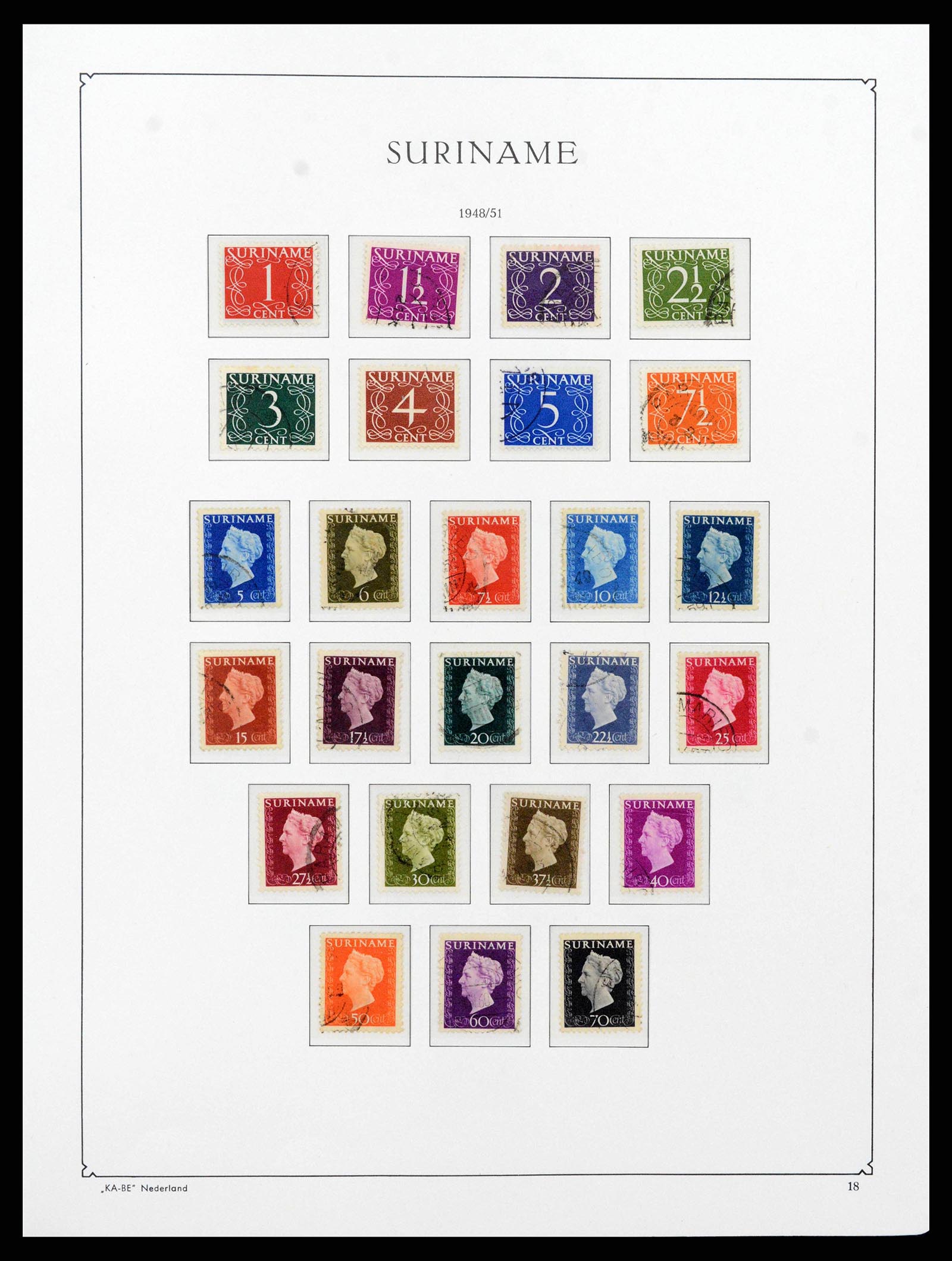 38465 0019 - Postzegelverzameling 38465 Suriname 1873-1975.