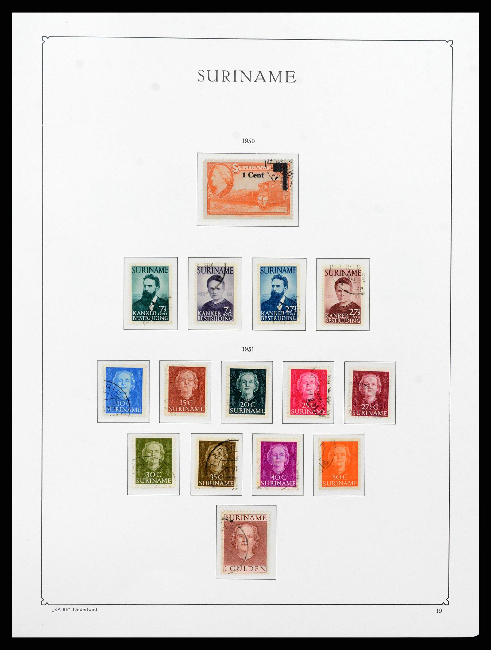 38465 0020 - Postzegelverzameling 38465 Suriname 1873-1975.