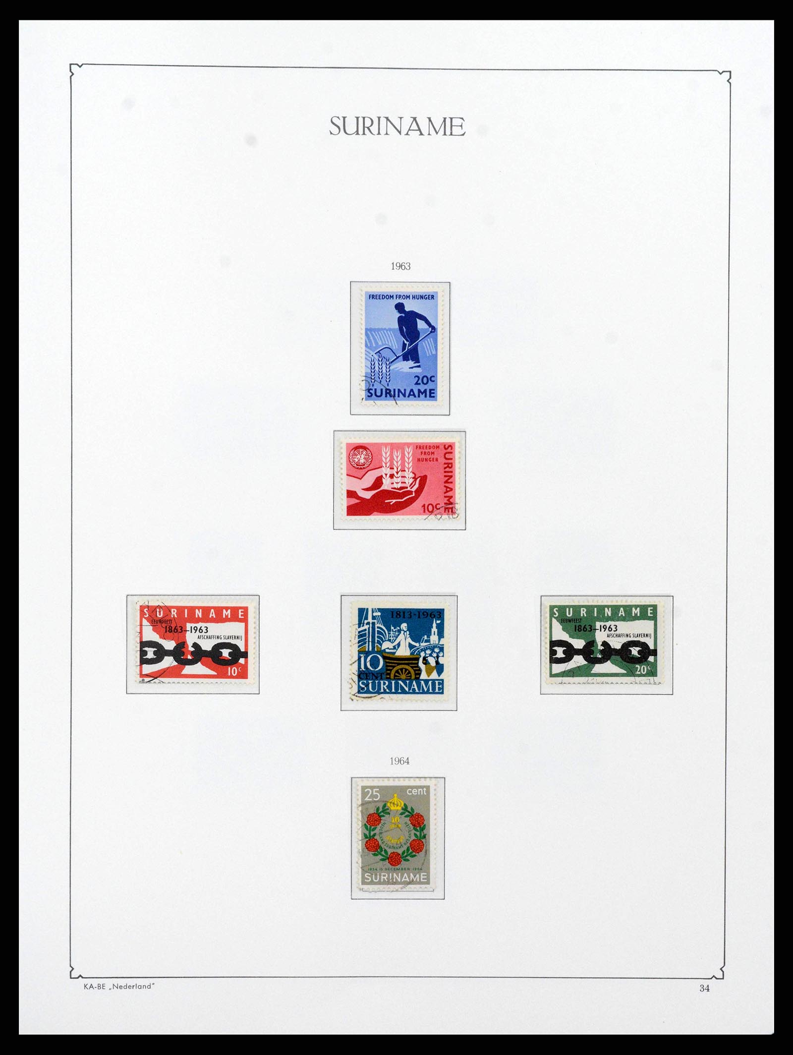 38465 0033 - Postzegelverzameling 38465 Suriname 1873-1975.