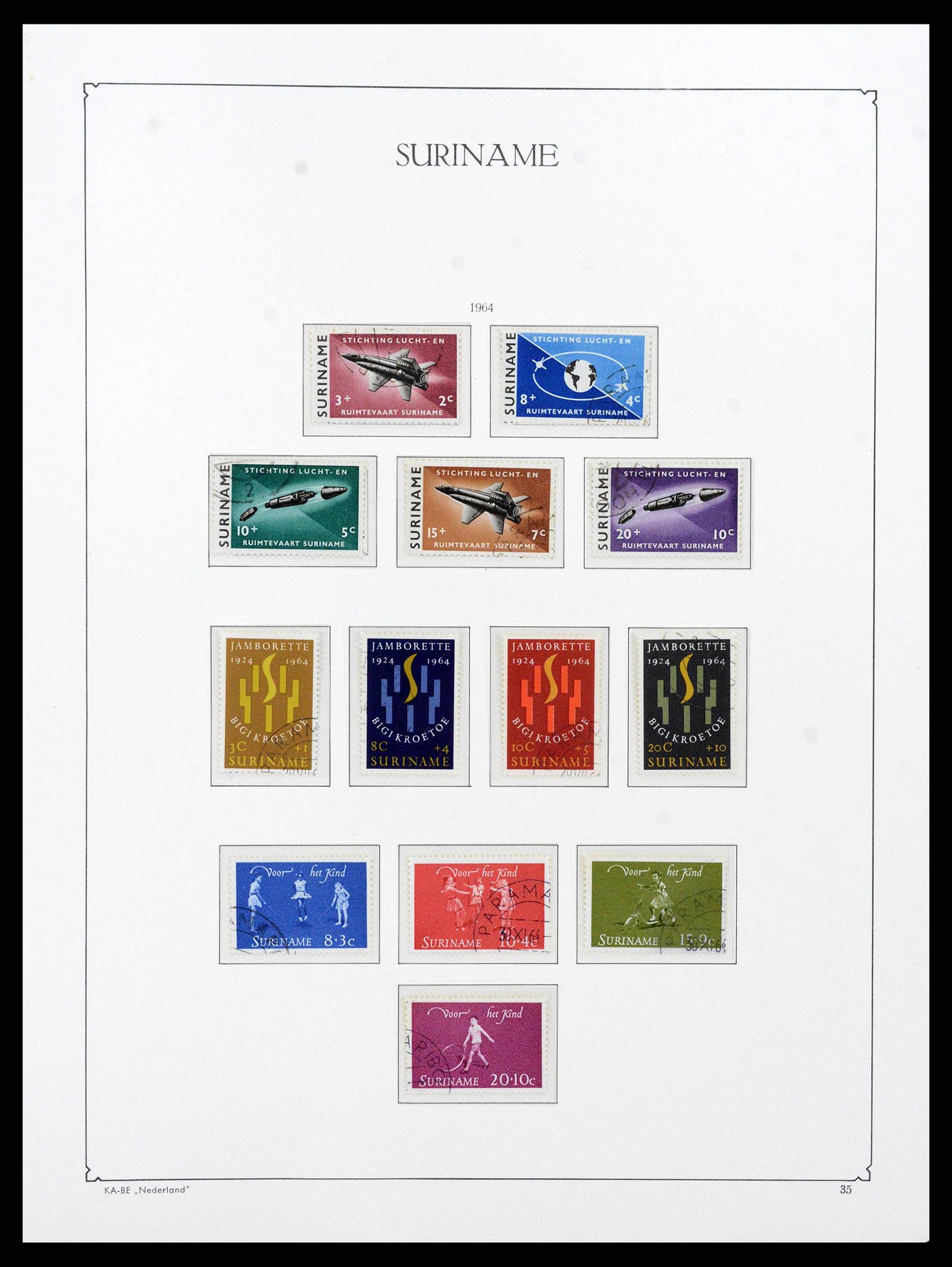 38465 0034 - Postzegelverzameling 38465 Suriname 1873-1975.