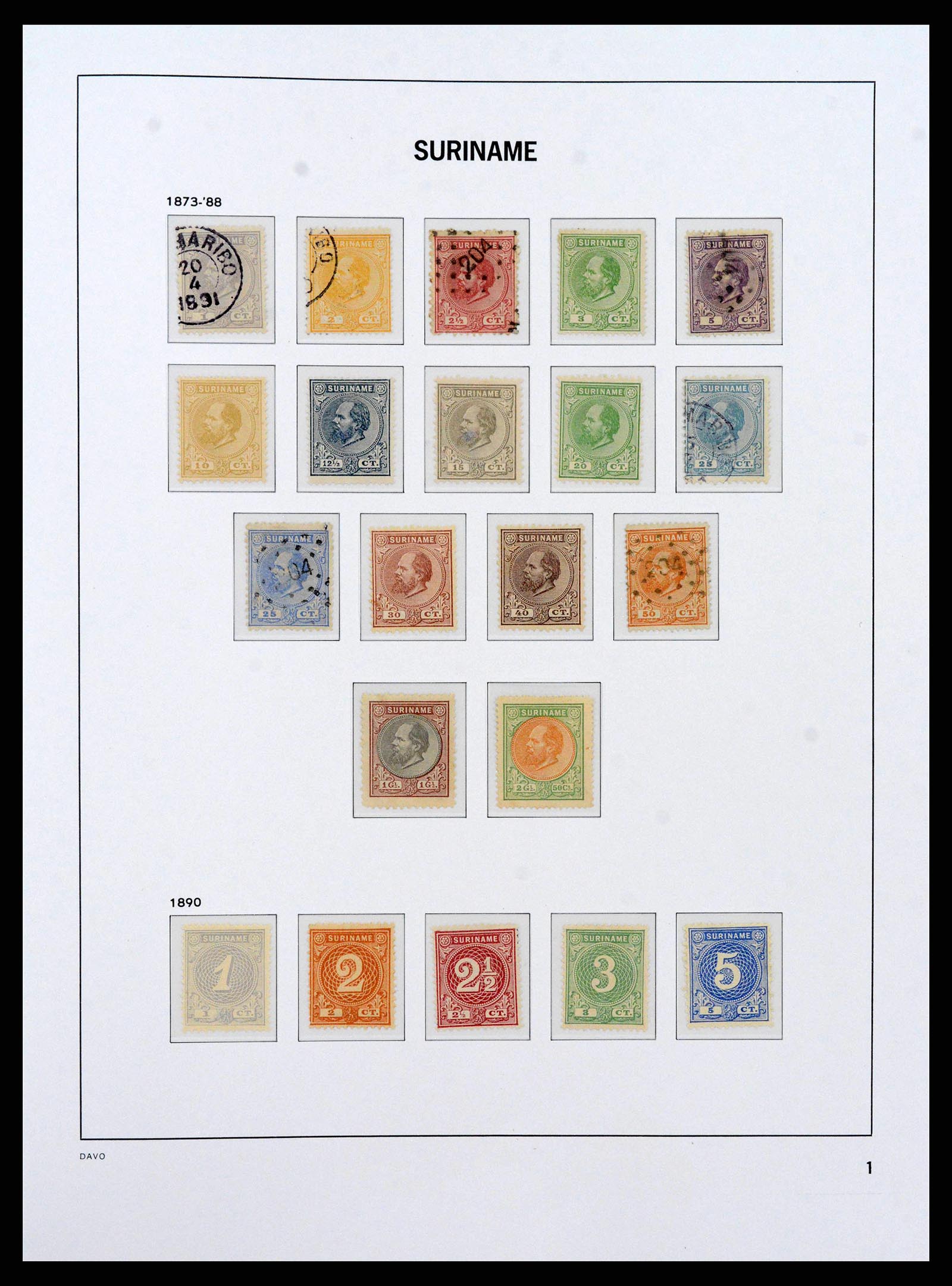 38466 0001 - Postzegelverzameling 38466 Suriname 1873-1975.