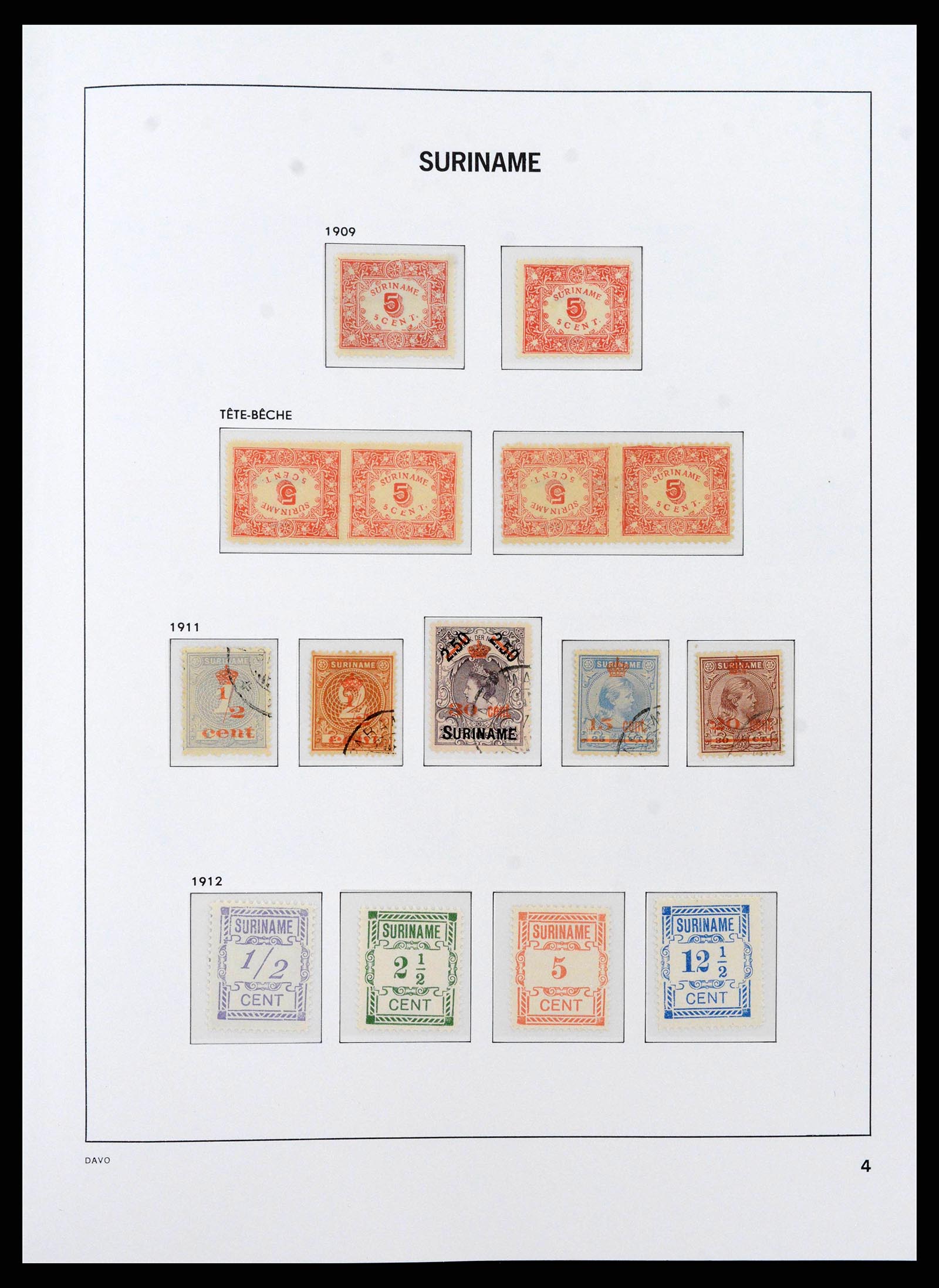 38466 0004 - Postzegelverzameling 38466 Suriname 1873-1975.