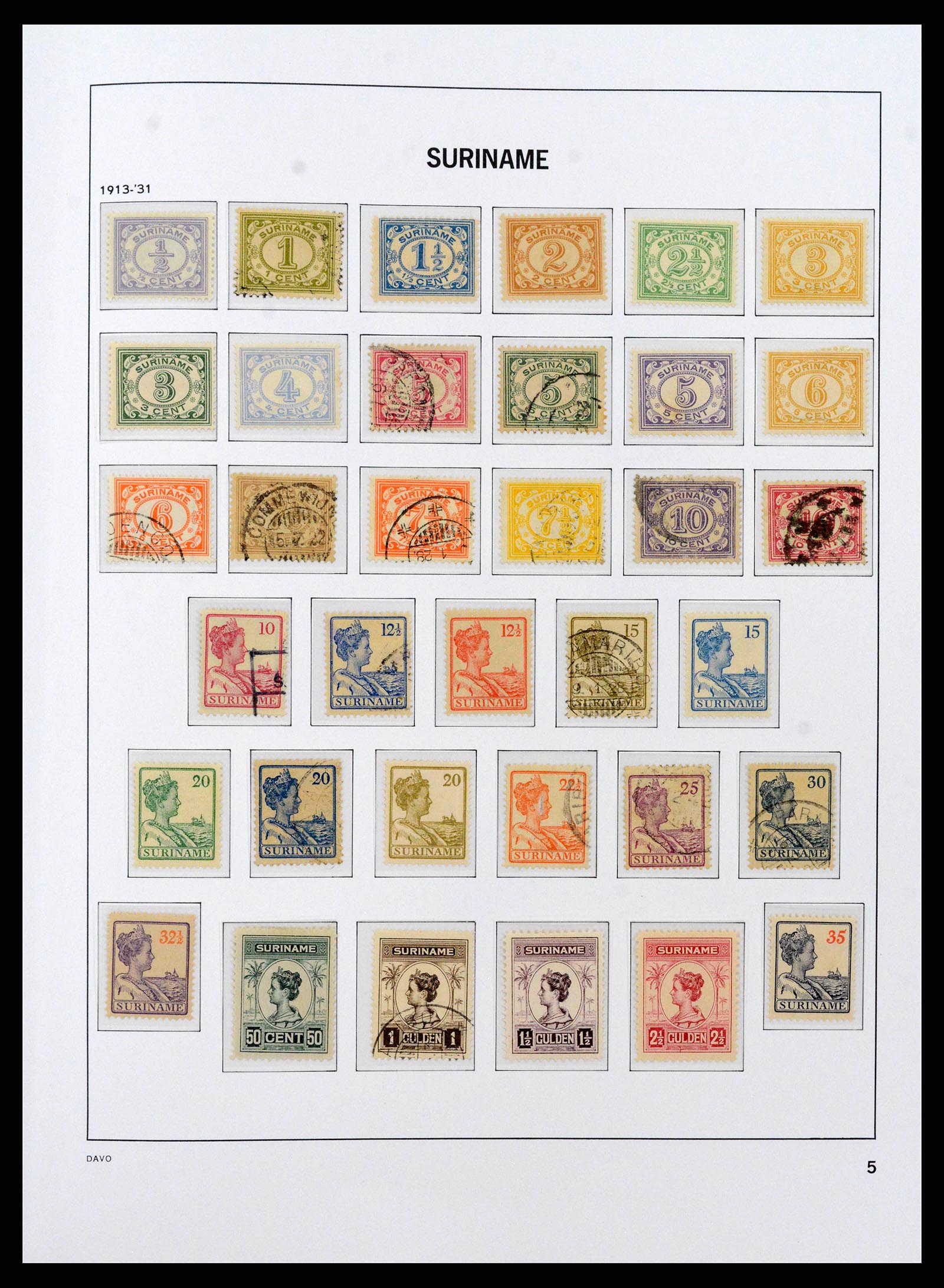 38466 0005 - Postzegelverzameling 38466 Suriname 1873-1975.