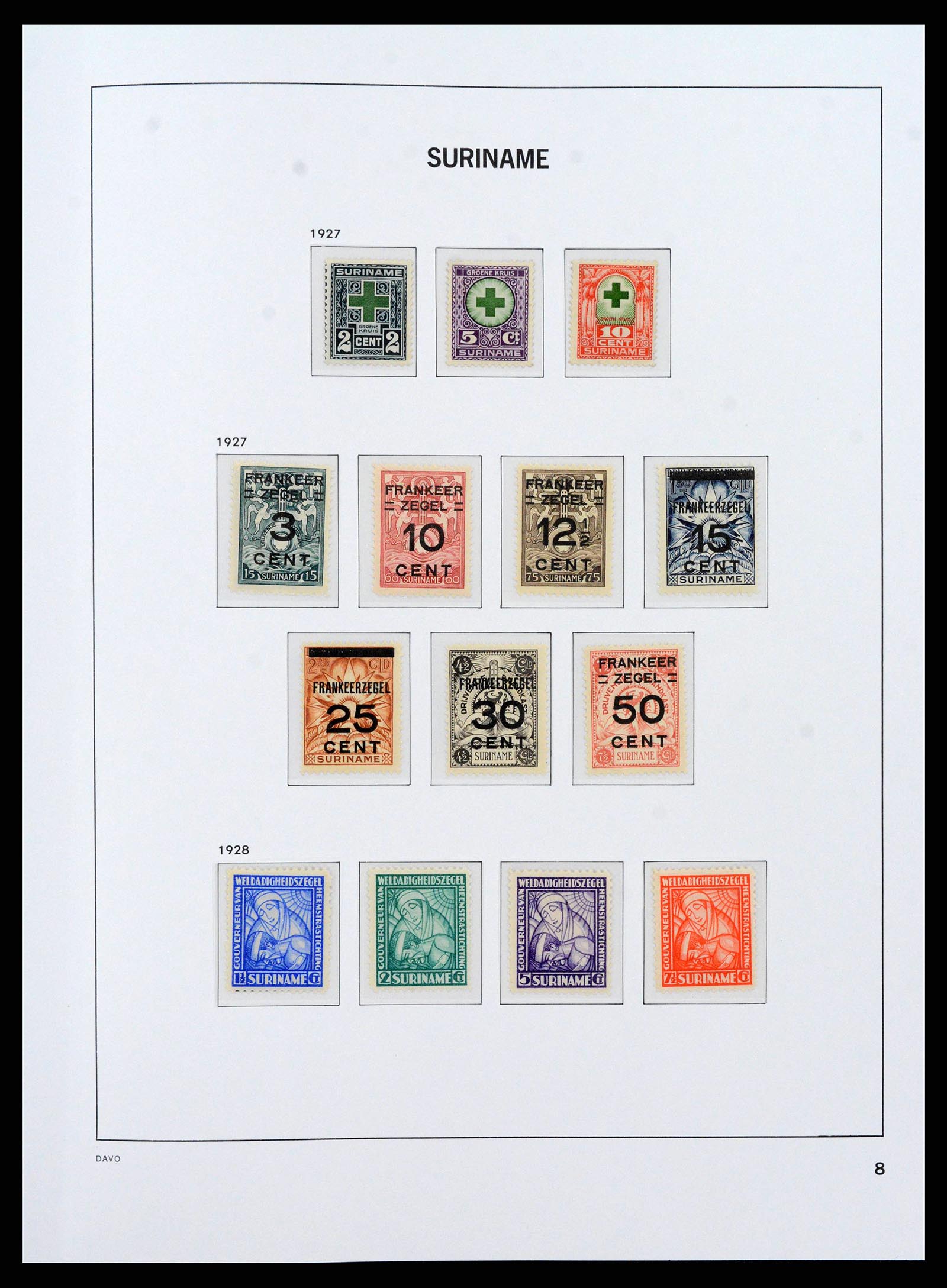 38466 0008 - Postzegelverzameling 38466 Suriname 1873-1975.