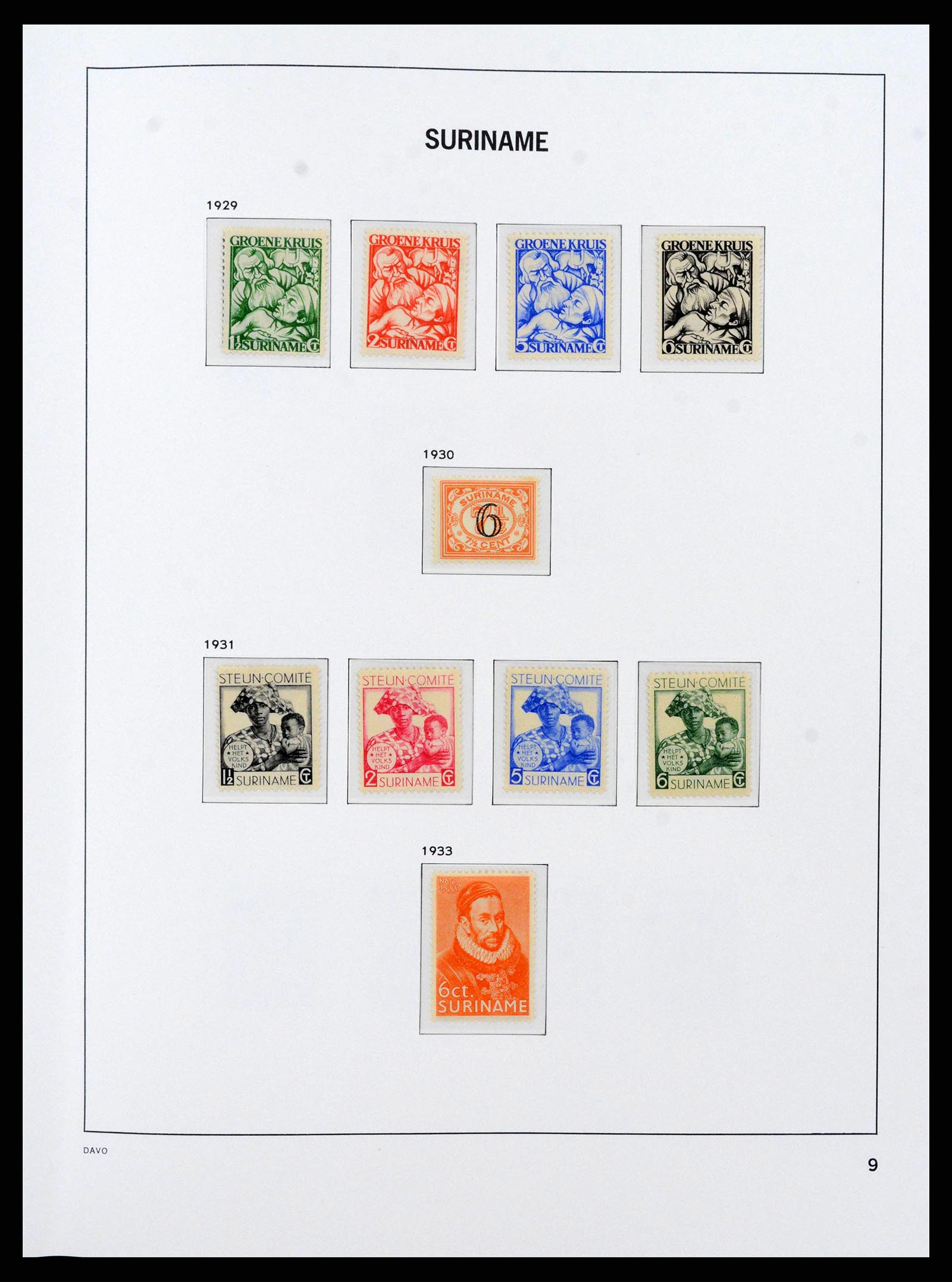 38466 0009 - Postzegelverzameling 38466 Suriname 1873-1975.