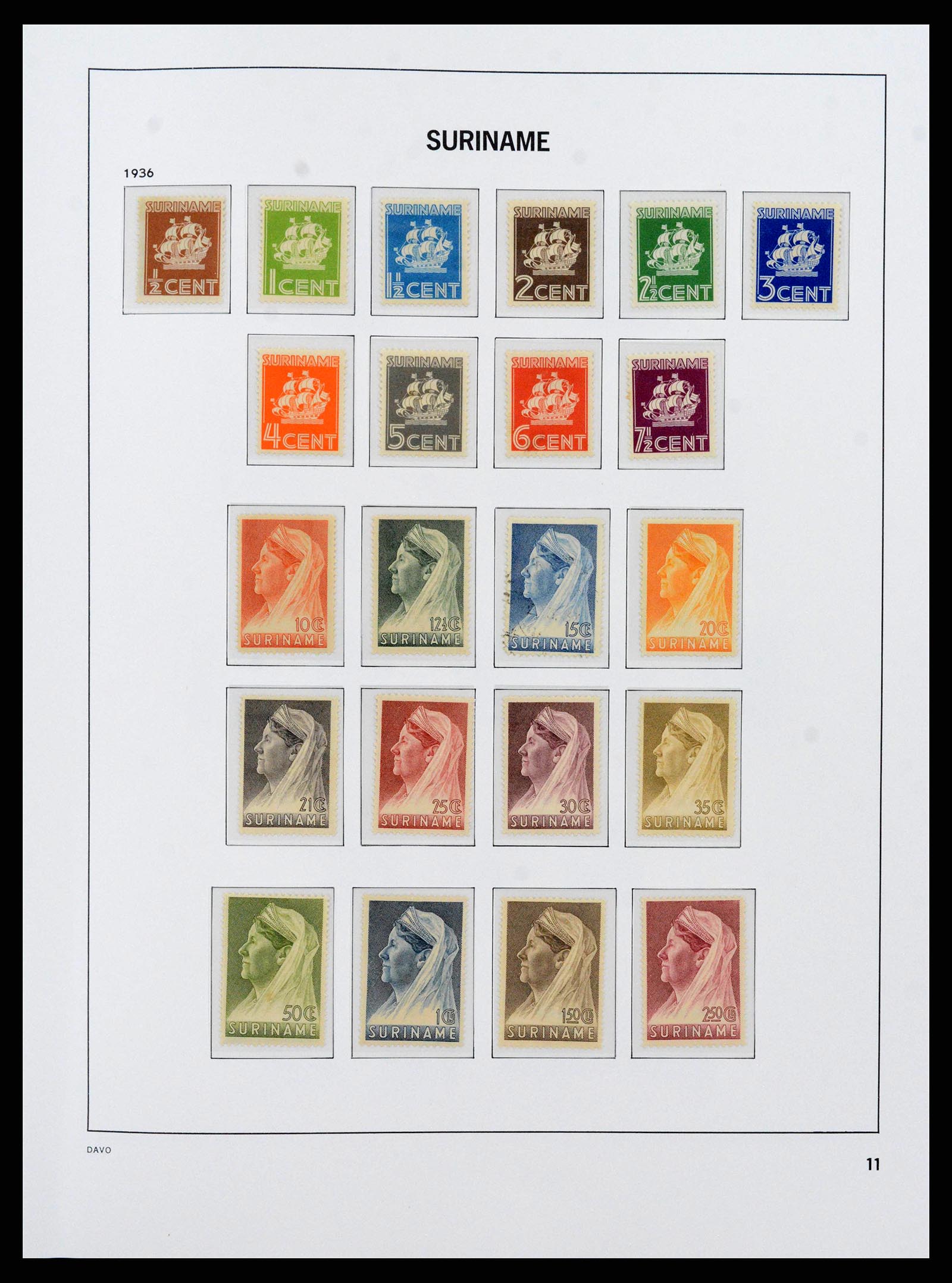 38466 0011 - Postzegelverzameling 38466 Suriname 1873-1975.