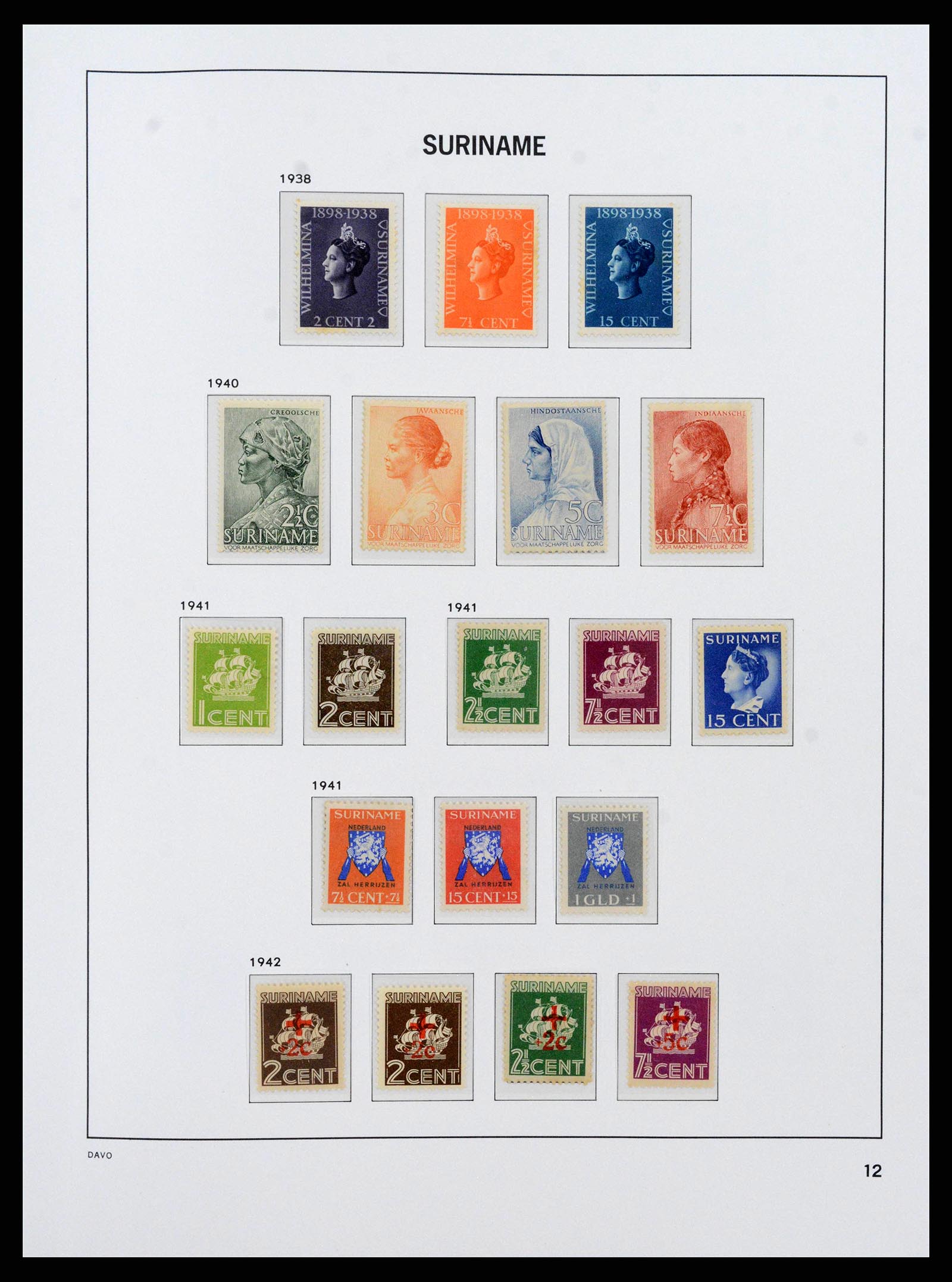 38466 0012 - Postzegelverzameling 38466 Suriname 1873-1975.