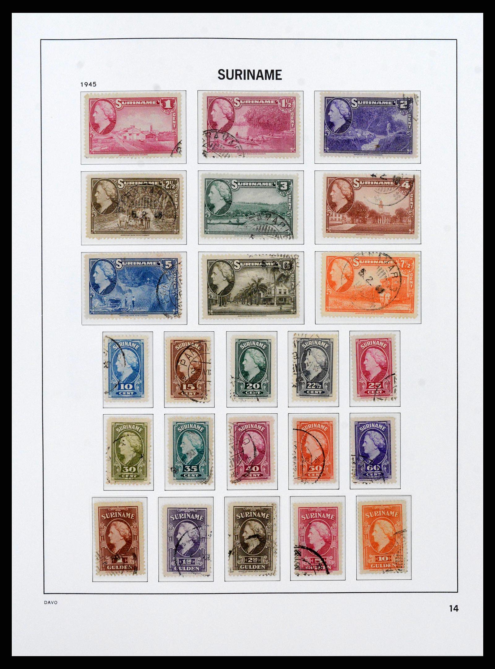 38466 0015 - Postzegelverzameling 38466 Suriname 1873-1975.