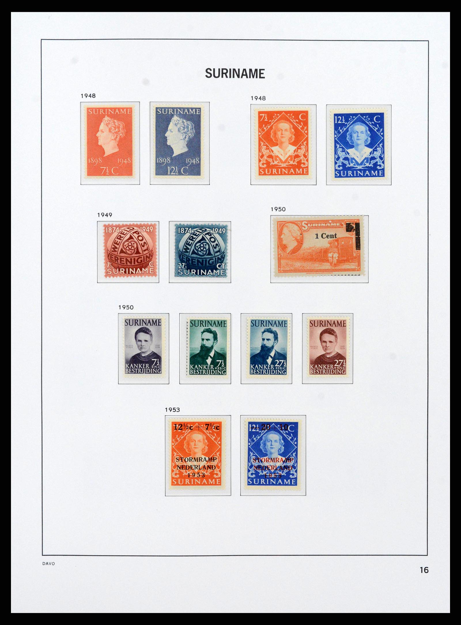 38466 0017 - Postzegelverzameling 38466 Suriname 1873-1975.