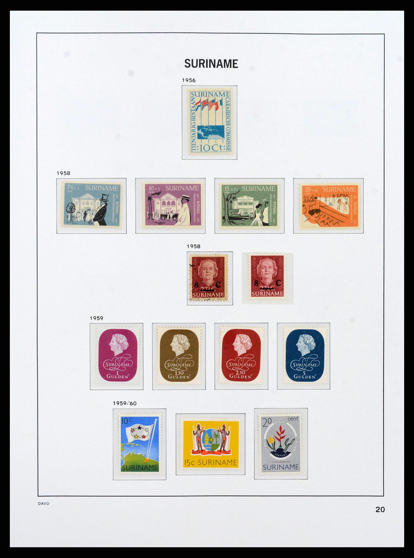 38466 0021 - Postzegelverzameling 38466 Suriname 1873-1975.