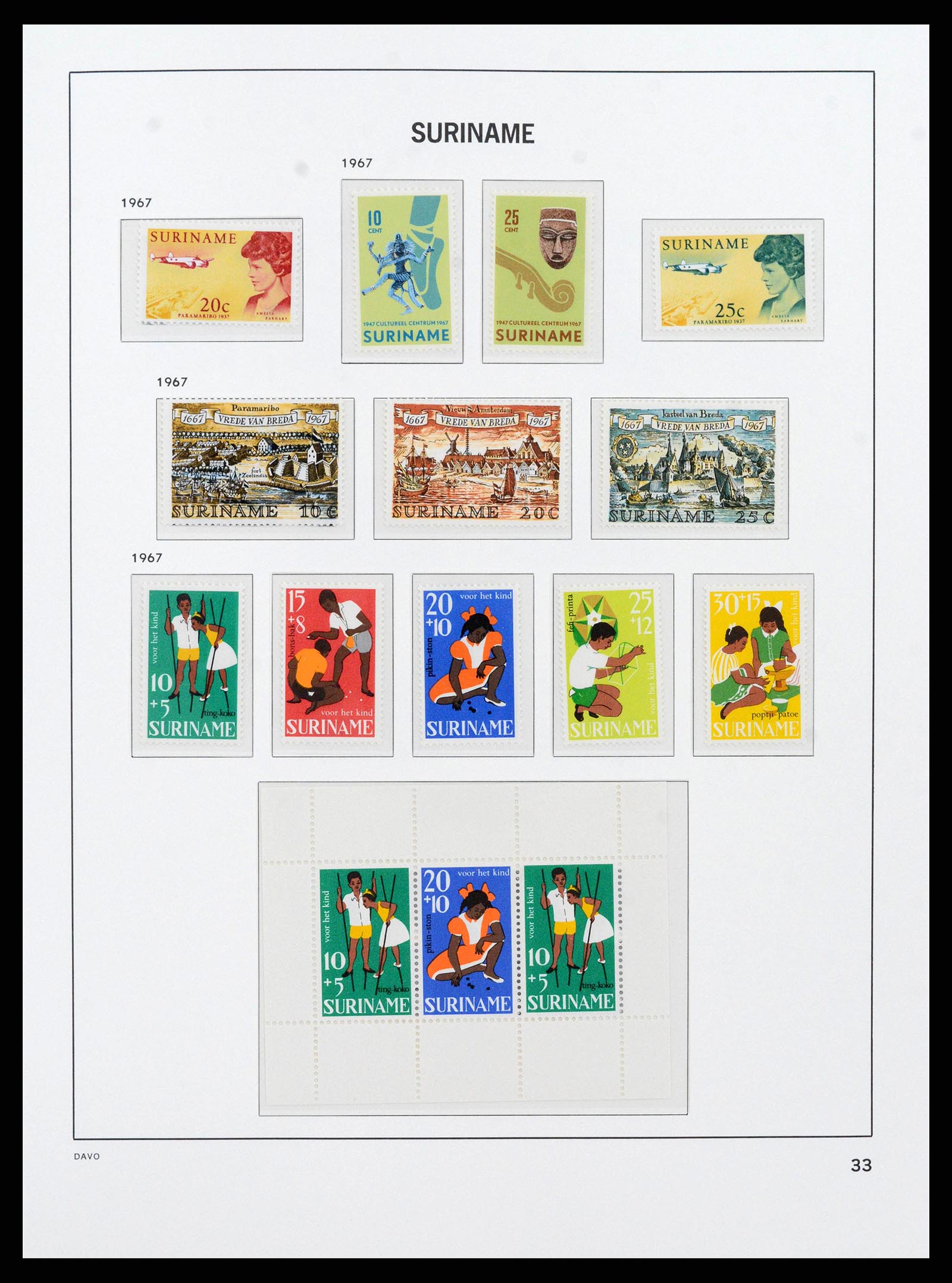 38466 0036 - Postzegelverzameling 38466 Suriname 1873-1975.