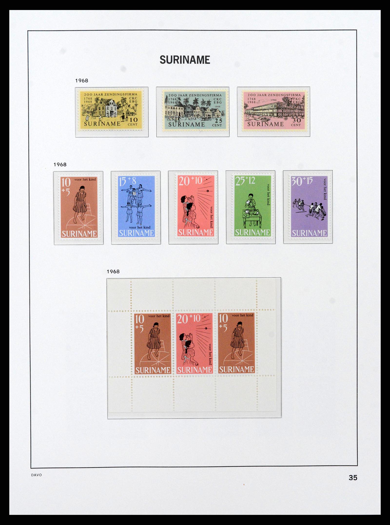 38466 0038 - Postzegelverzameling 38466 Suriname 1873-1975.