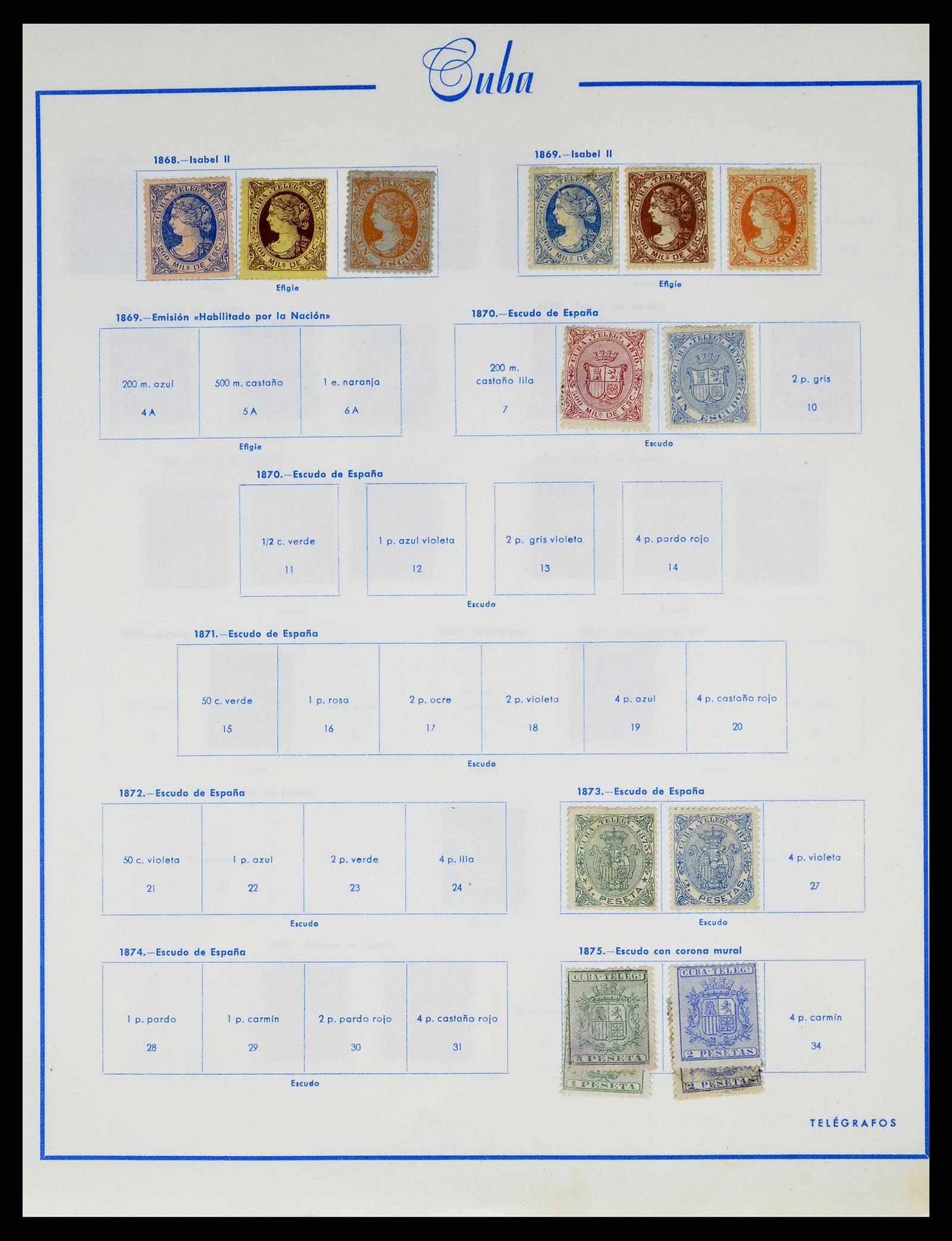 38467 0067 - Postzegelverzameling 38467 Cuba 1855-1962.