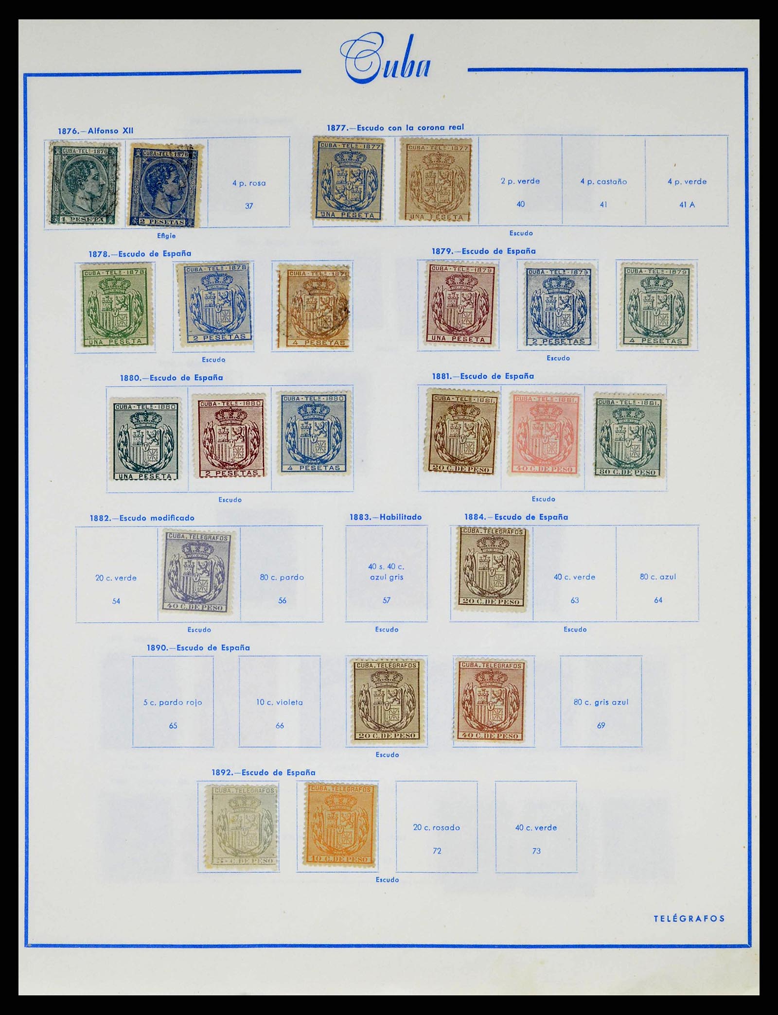 38467 0068 - Postzegelverzameling 38467 Cuba 1855-1962.