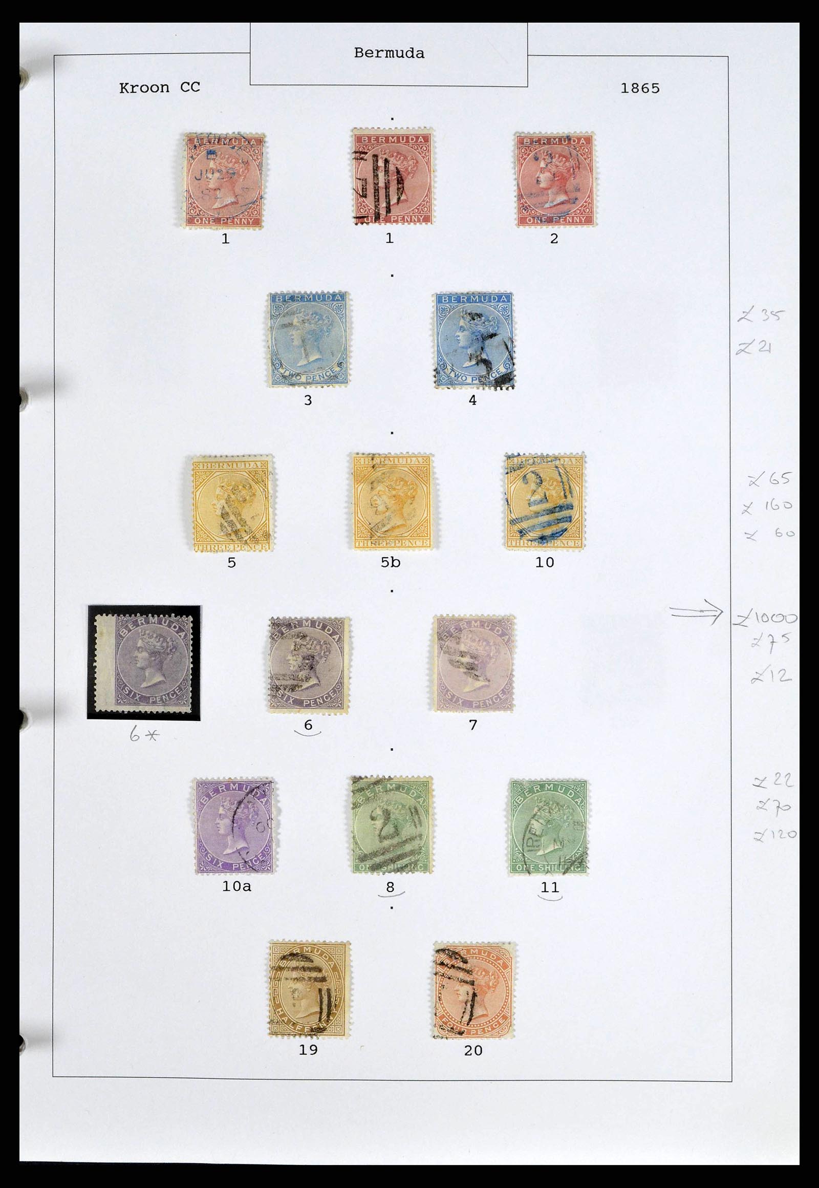 38473 0001 - Postzegelverzameling 38473 Bermuda 1865-1970.