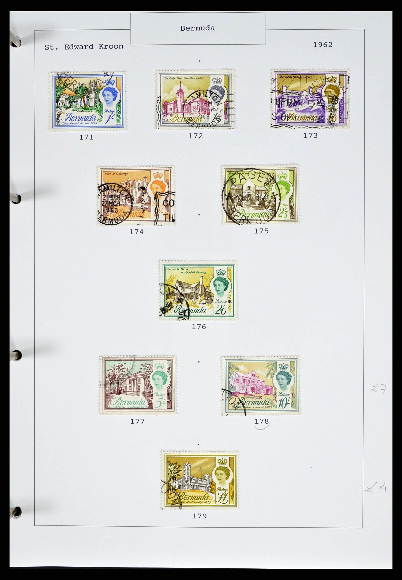 38473 0016 - Postzegelverzameling 38473 Bermuda 1865-1970.