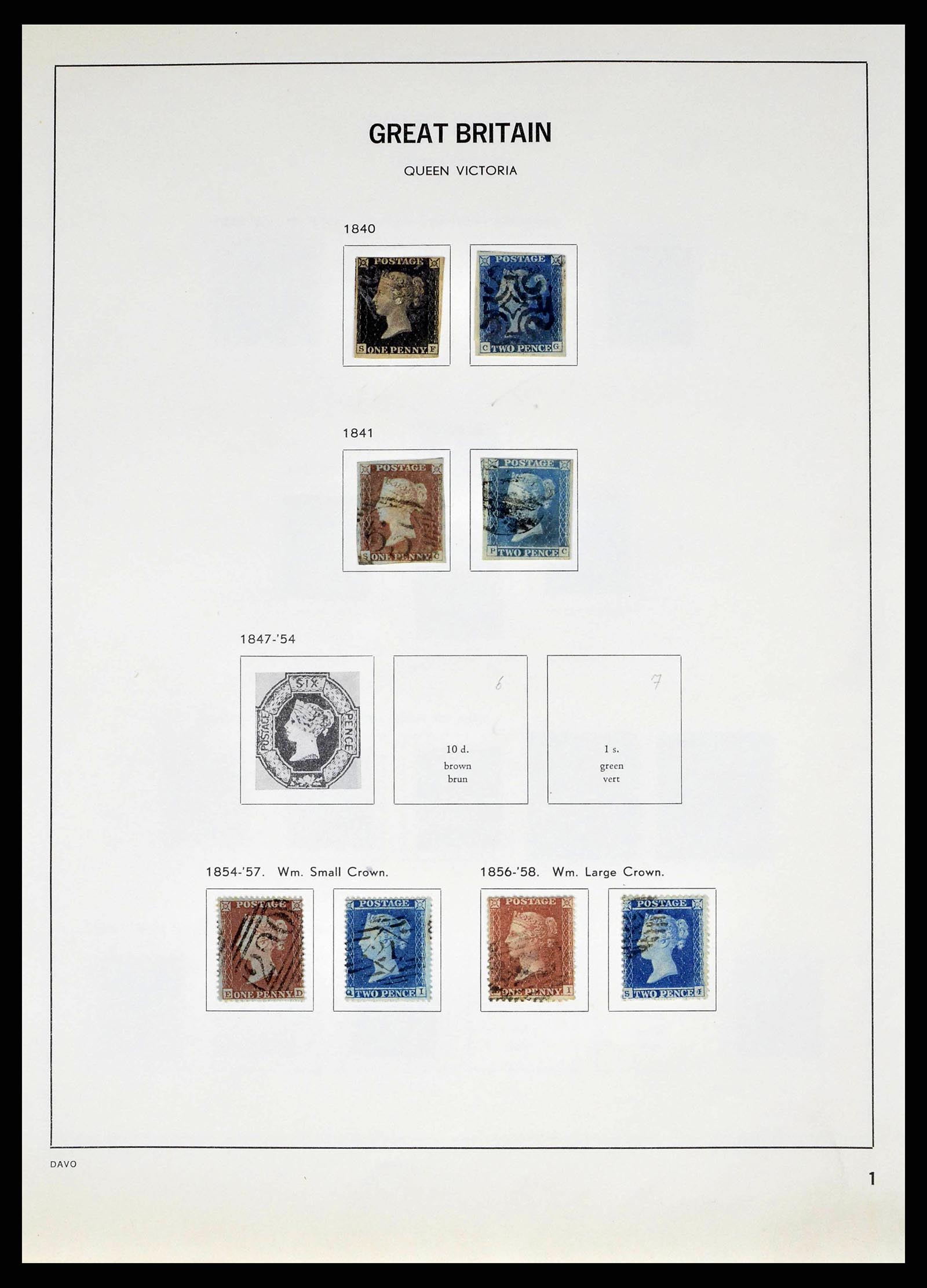 38476 0001 - Postzegelverzameling 38476 Engeland 1840-1952.