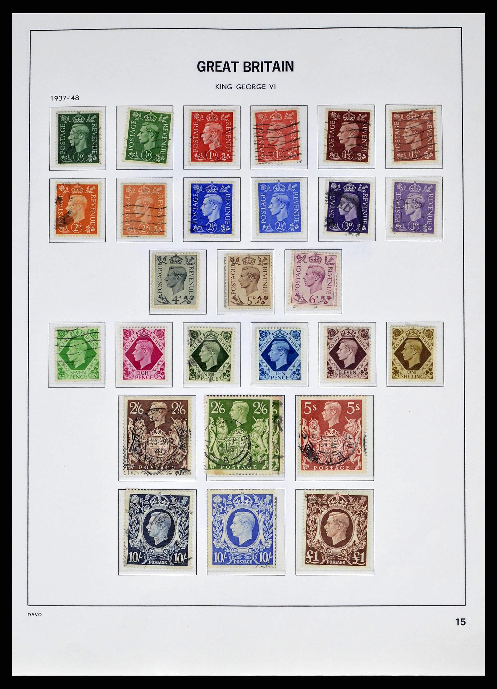 38476 0015 - Postzegelverzameling 38476 Engeland 1840-1952.