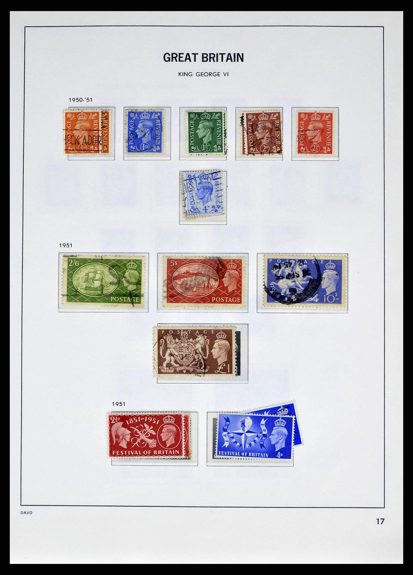 38476 0017 - Postzegelverzameling 38476 Engeland 1840-1952.