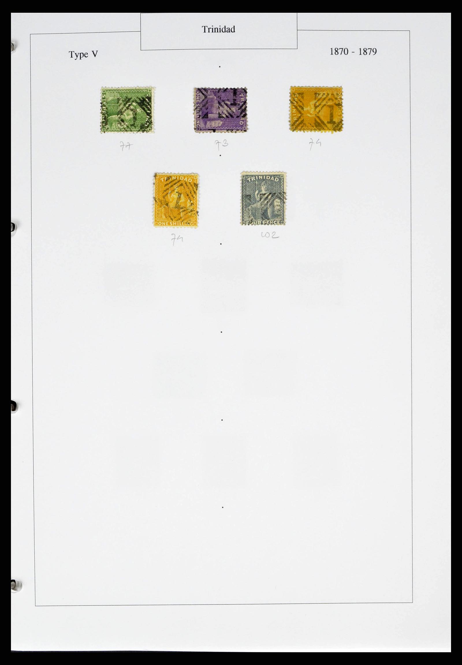 38481 0002 - Postzegelverzameling 38481 Trinidad en Tobago stempels 1859-1960.