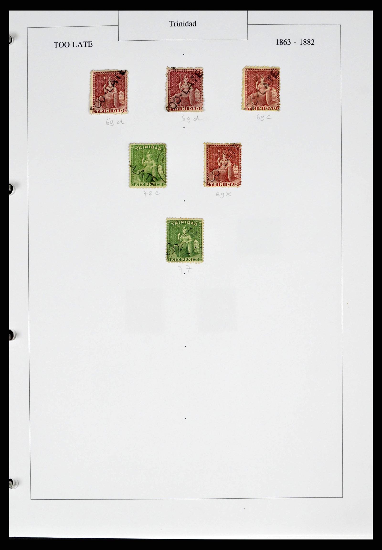 38481 0005 - Postzegelverzameling 38481 Trinidad en Tobago stempels 1859-1960.