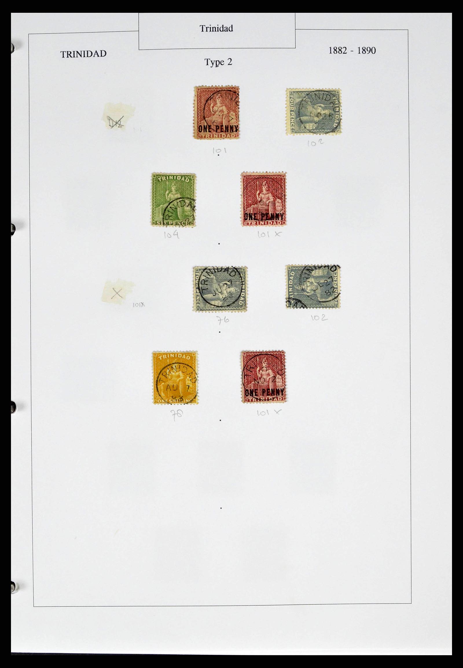 38481 0006 - Postzegelverzameling 38481 Trinidad en Tobago stempels 1859-1960.