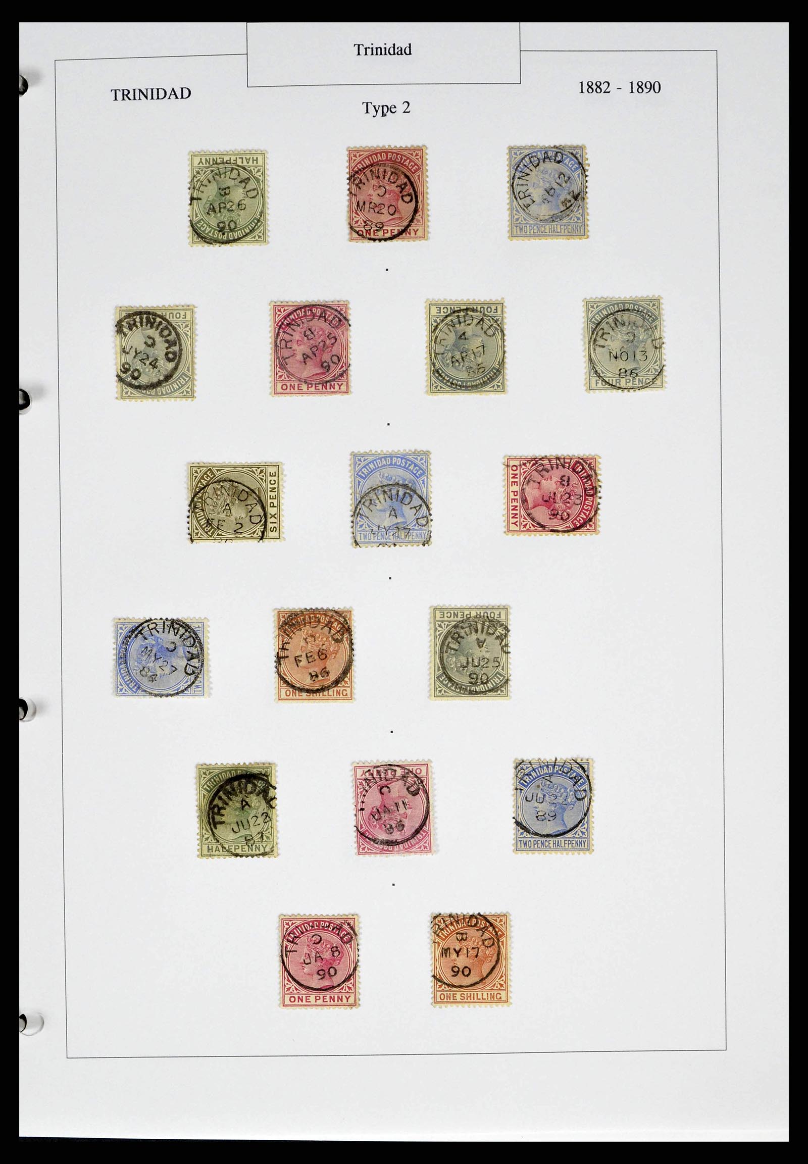 38481 0007 - Postzegelverzameling 38481 Trinidad en Tobago stempels 1859-1960.
