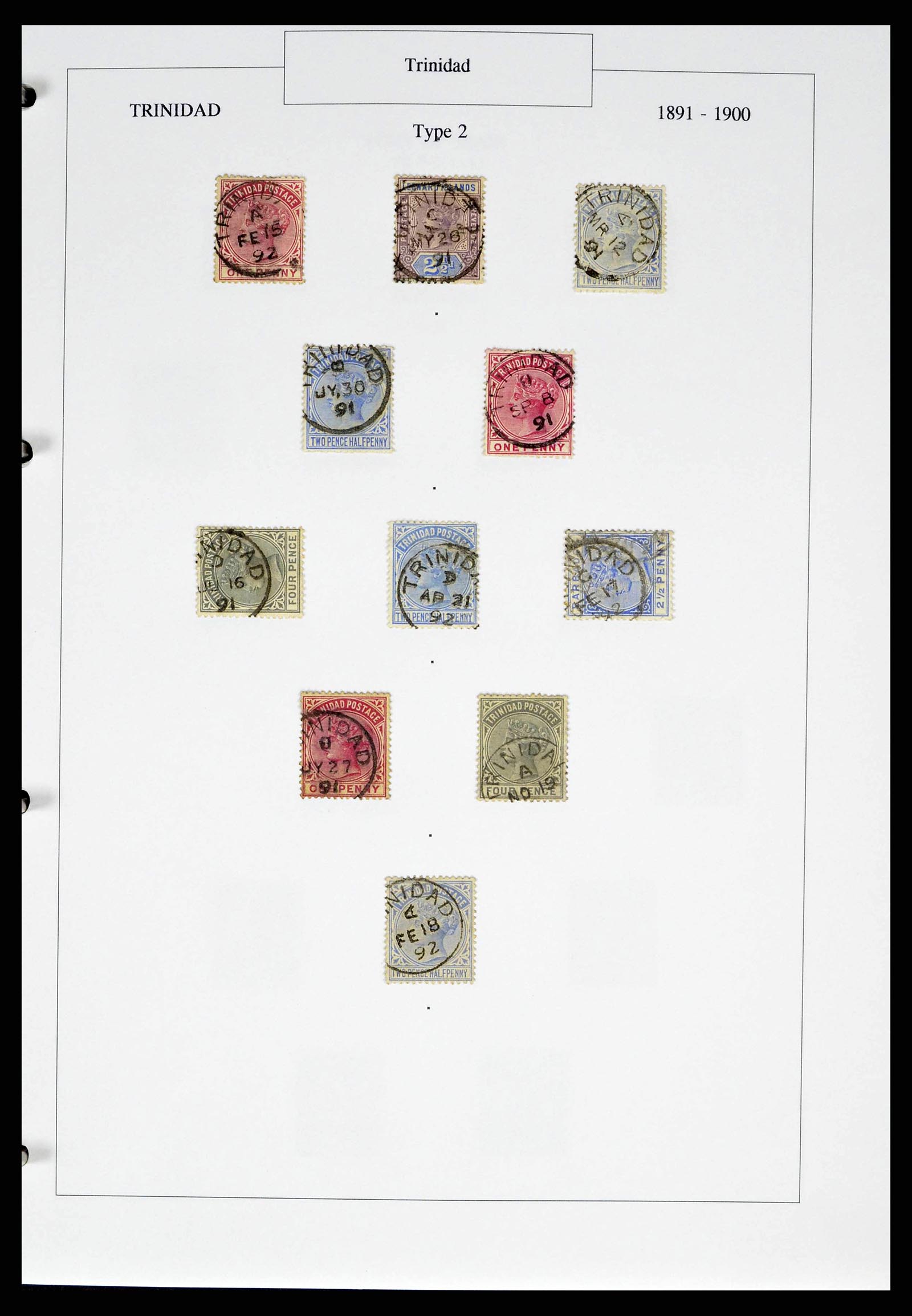 38481 0008 - Postzegelverzameling 38481 Trinidad en Tobago stempels 1859-1960.
