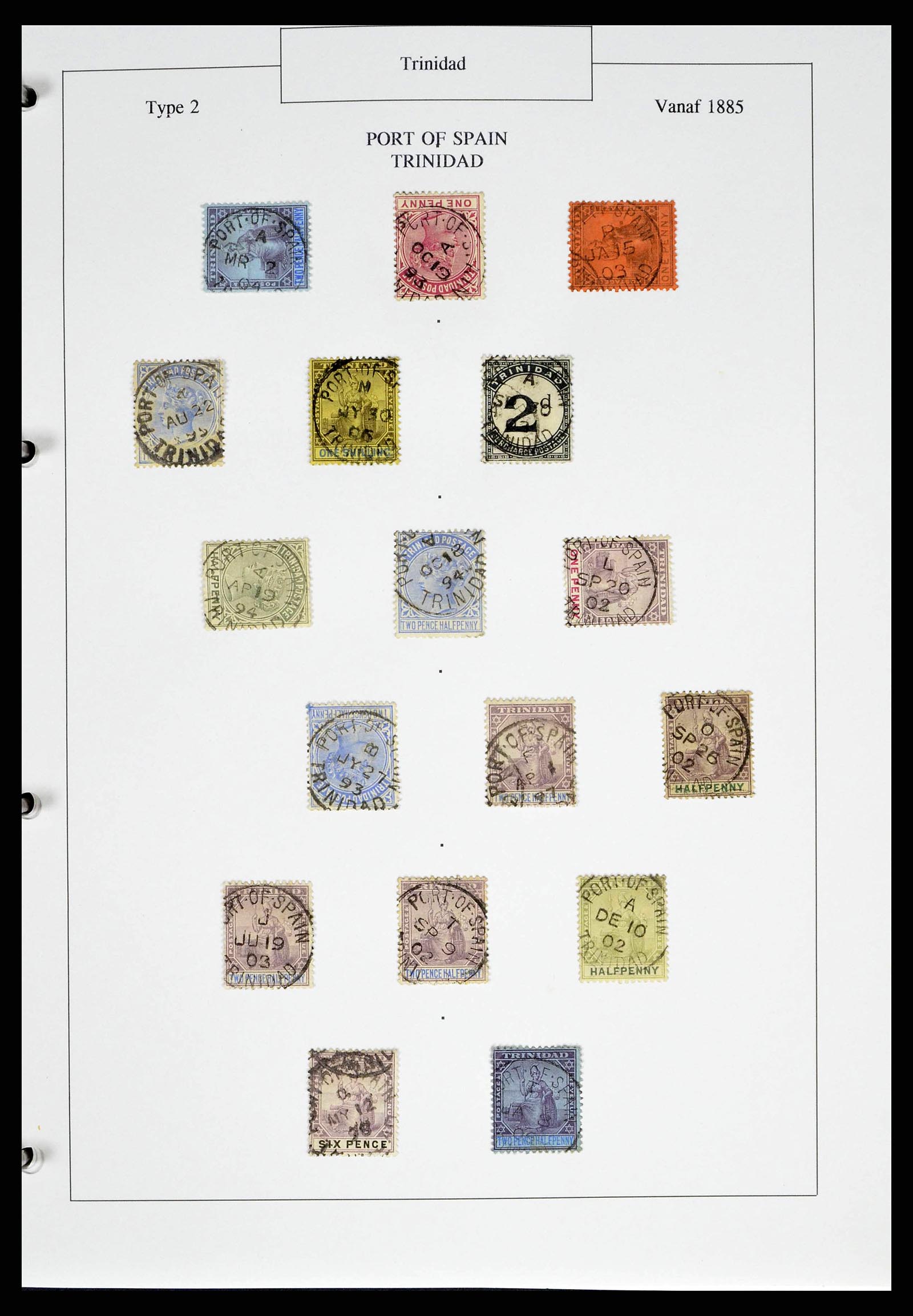 38481 0009 - Postzegelverzameling 38481 Trinidad en Tobago stempels 1859-1960.