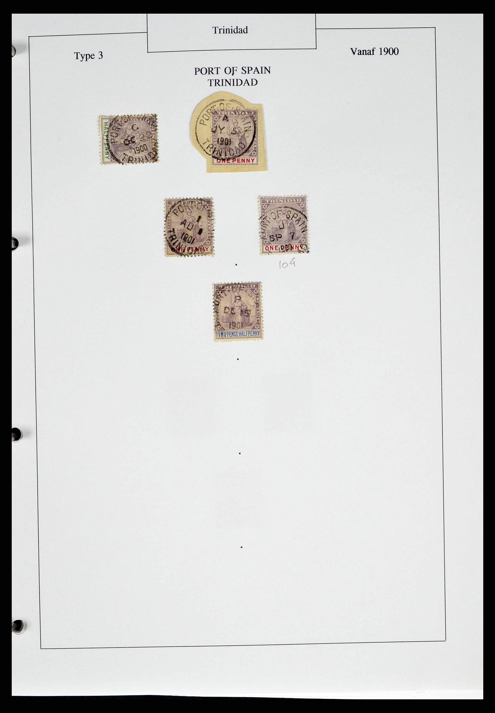 38481 0010 - Postzegelverzameling 38481 Trinidad en Tobago stempels 1859-1960.