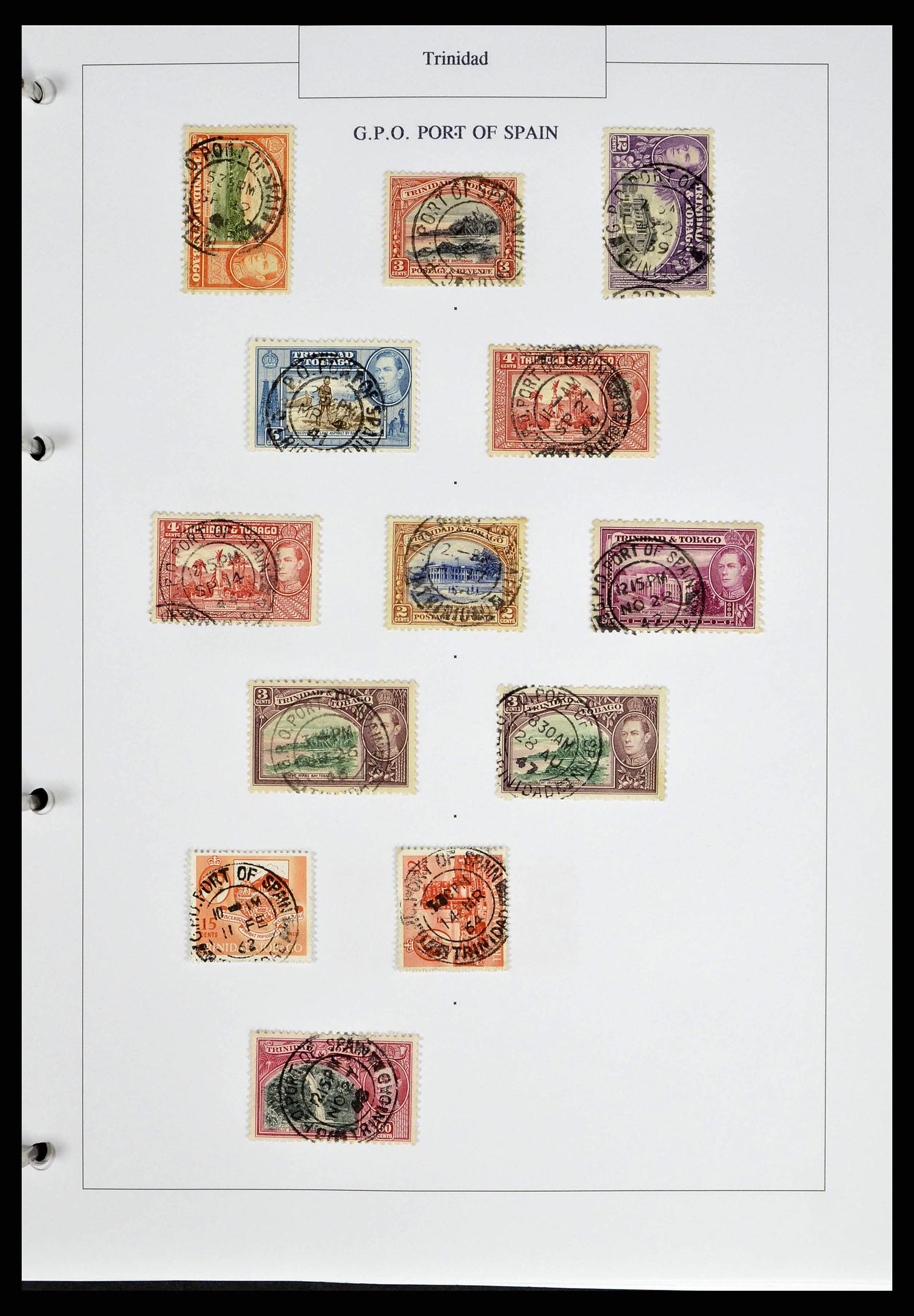 38481 0013 - Stamp collection 38481 Trinidad and Tobago cancels 1859-1960.