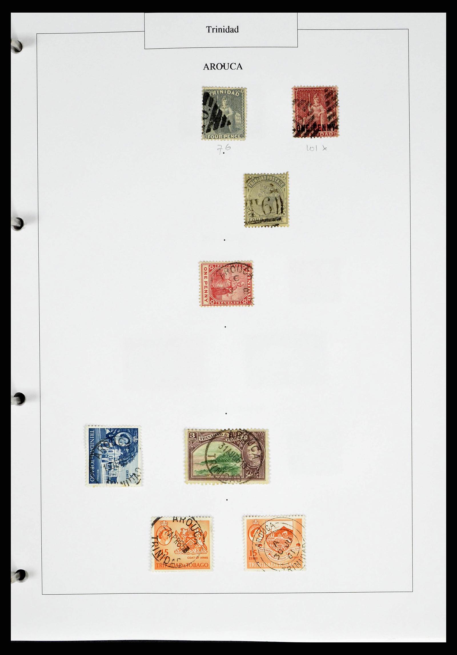 38481 0016 - Postzegelverzameling 38481 Trinidad en Tobago stempels 1859-1960.