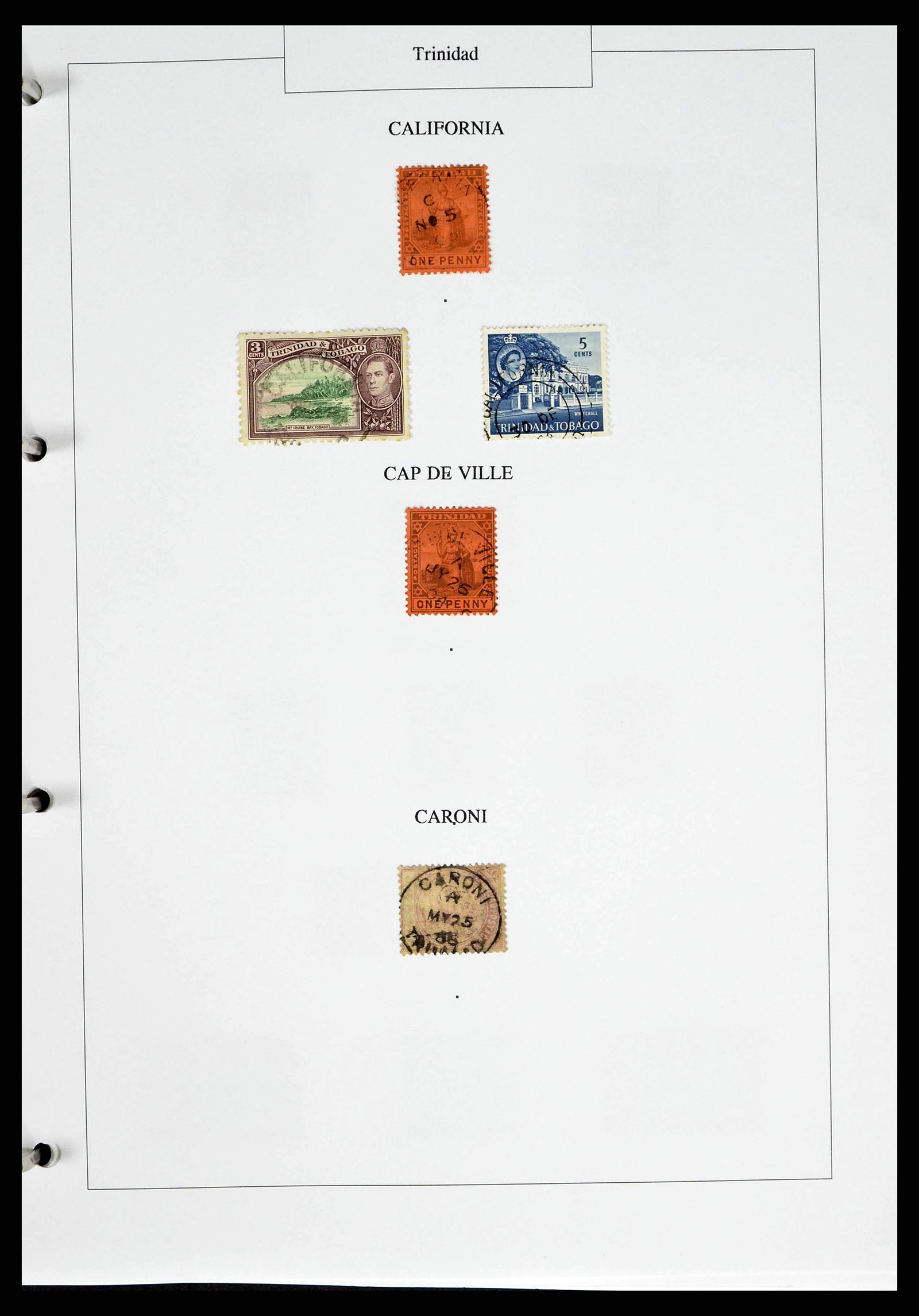 38481 0018 - Stamp collection 38481 Trinidad and Tobago cancels 1859-1960.