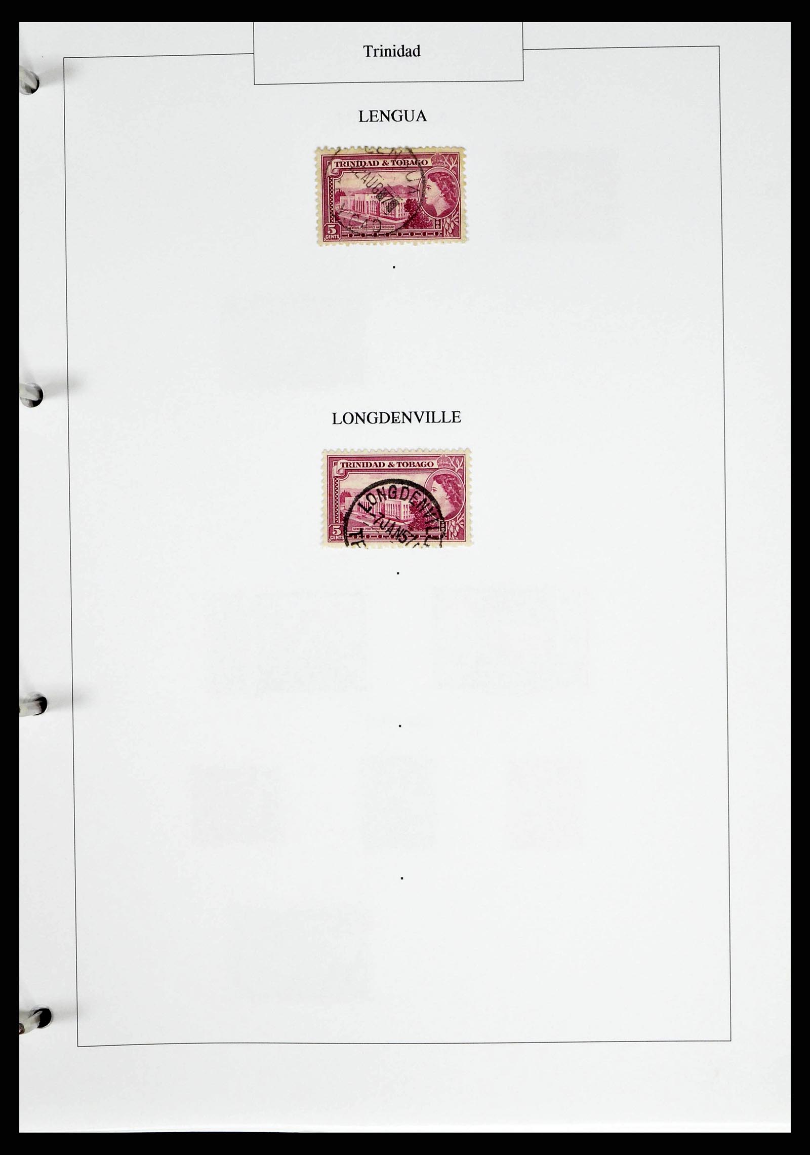 38481 0032 - Stamp collection 38481 Trinidad and Tobago cancels 1859-1960.