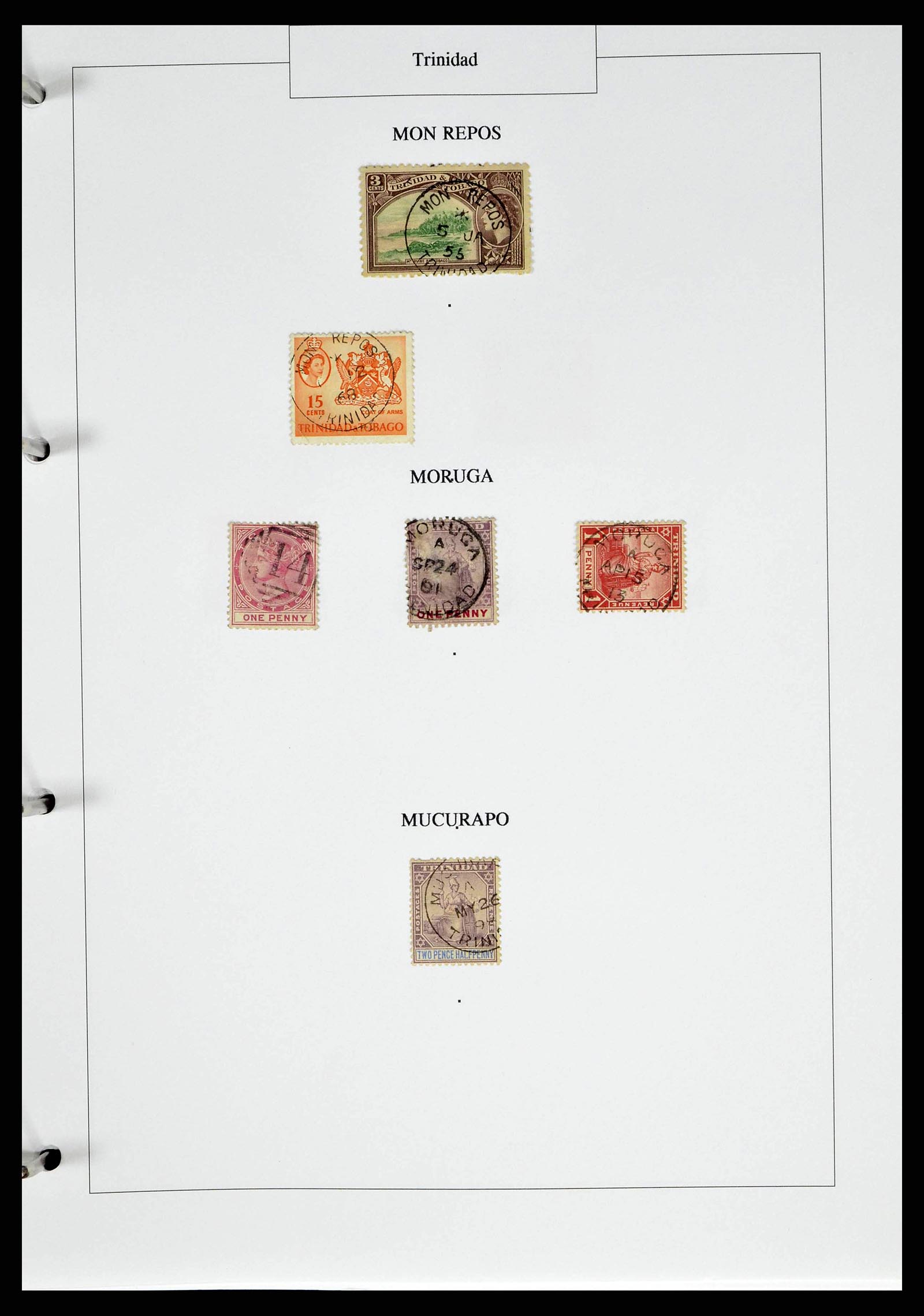 38481 0034 - Stamp collection 38481 Trinidad and Tobago cancels 1859-1960.
